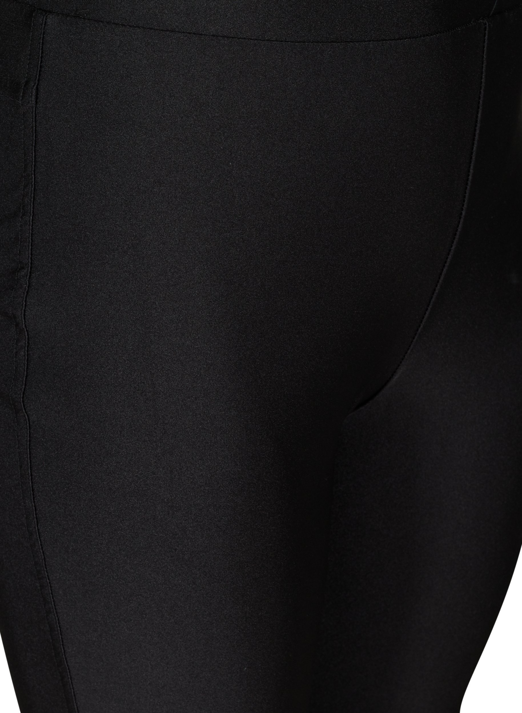 Shiny leggings med bakfickor och hög midja, Black, Packshot image number 2