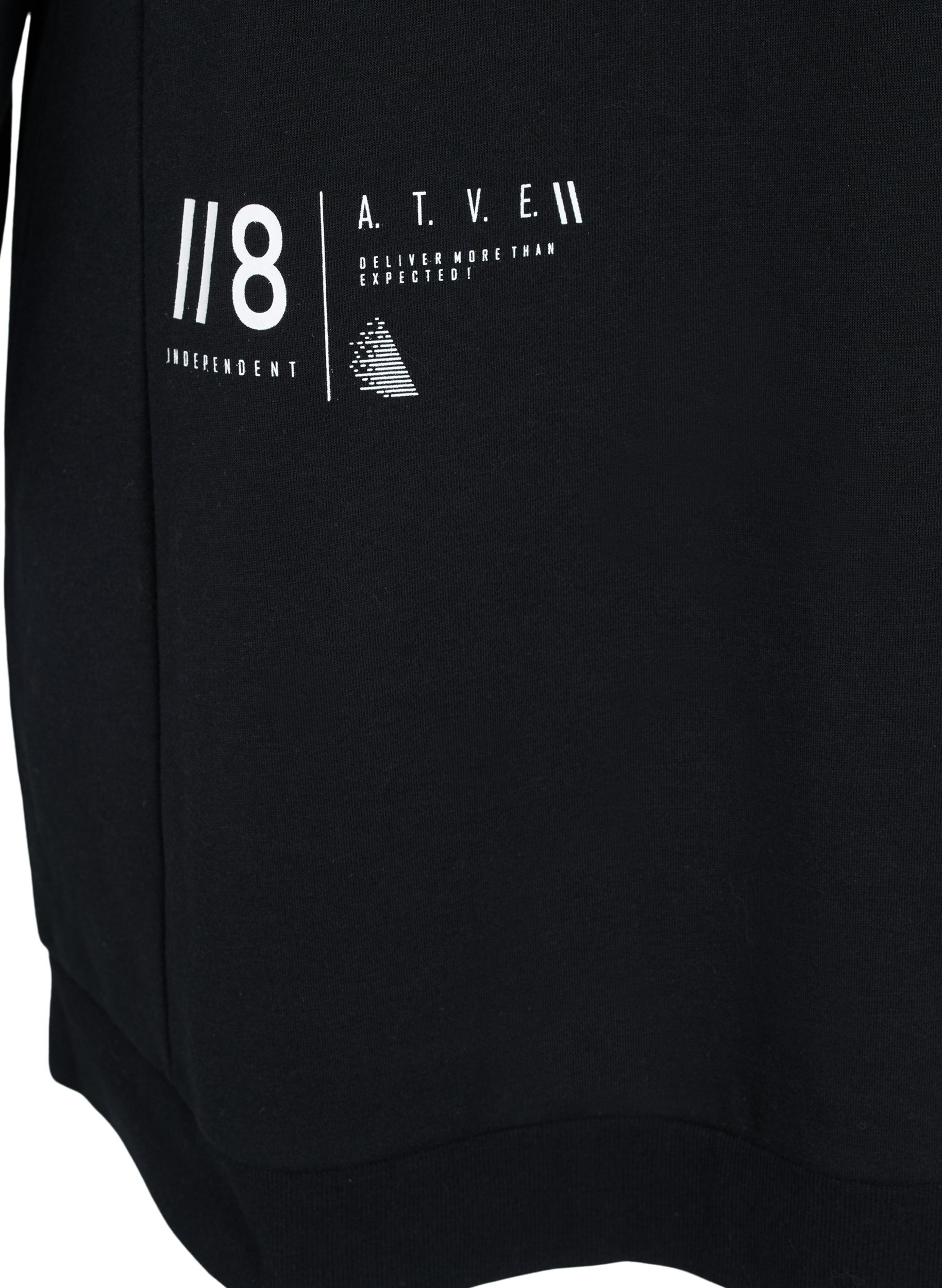 Sweatshirtklänning med huva och tryck, Black, Packshot image number 3