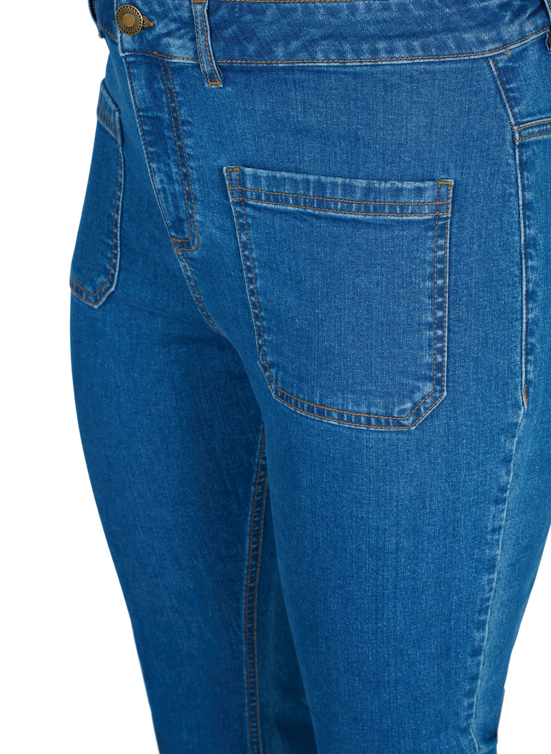 Ellen jeans med bootcut och stora fickor, Blue denim, Packshot image number 2