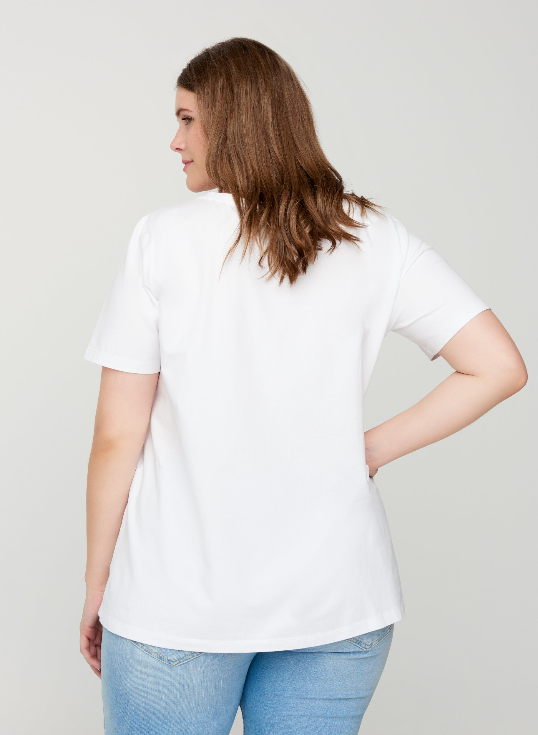 Basis t-shirt, Bright White, Model image number 1