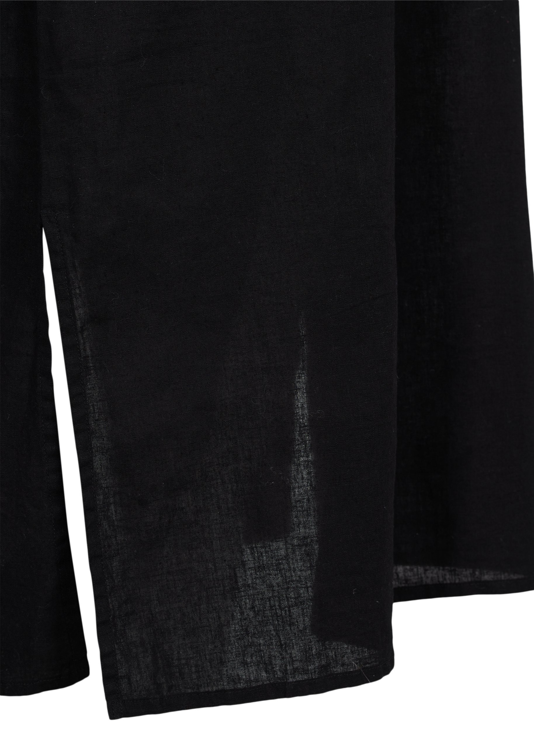 Lång skjortklänning med korta ärmar, Black, Packshot image number 3