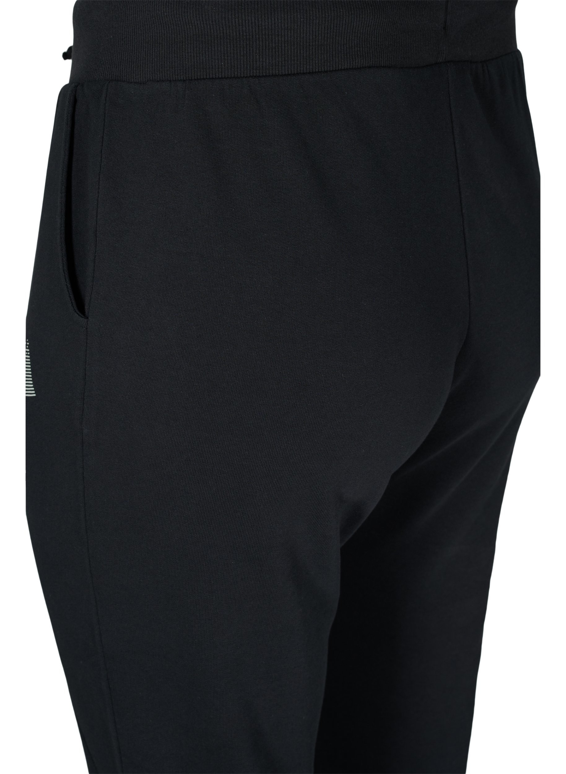 Enfärgade träningsbyxor med fickor, Black, Packshot image number 3