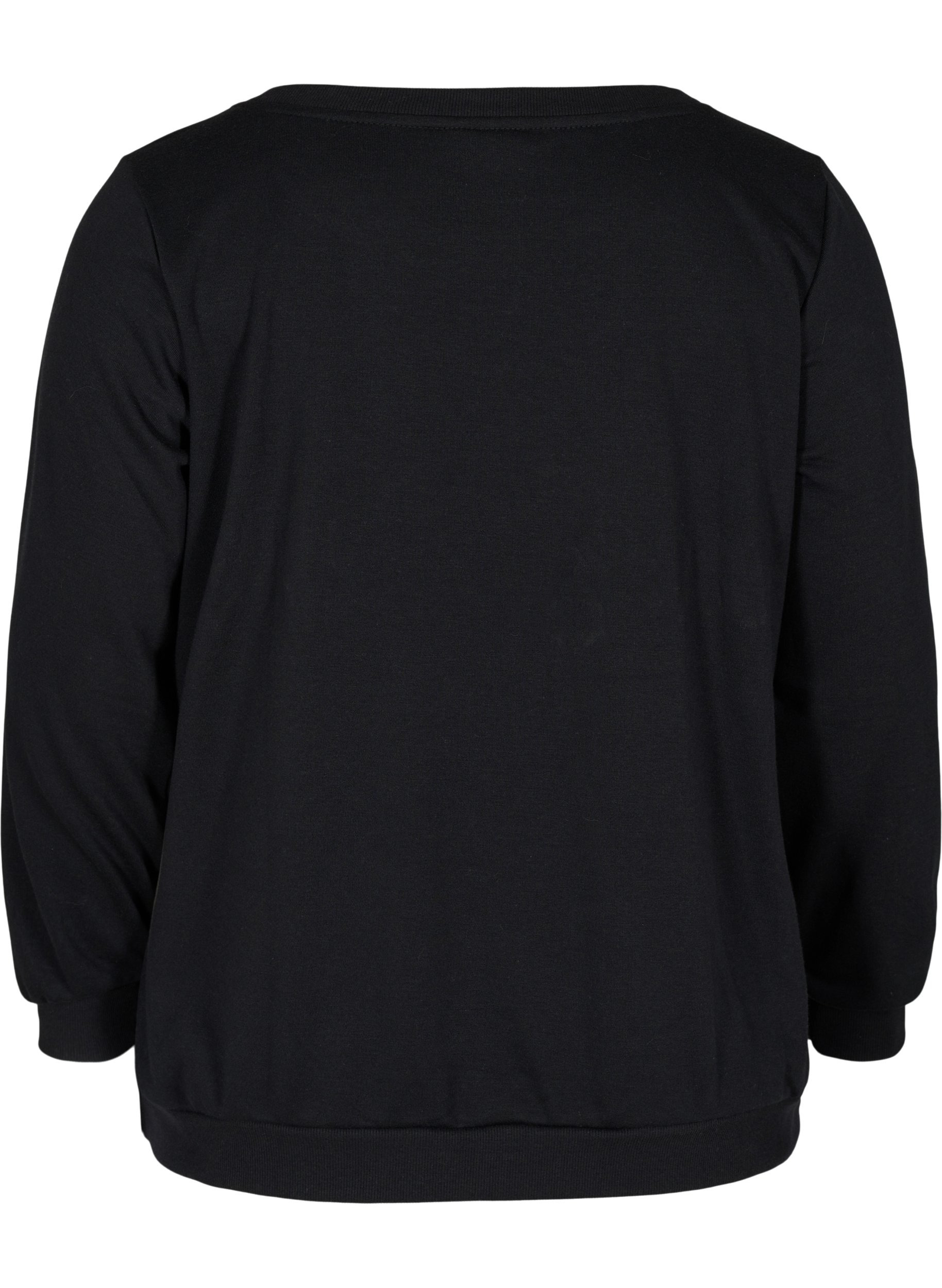 Gravidsweatshirt med ribbade kanter, Black, Packshot image number 1
