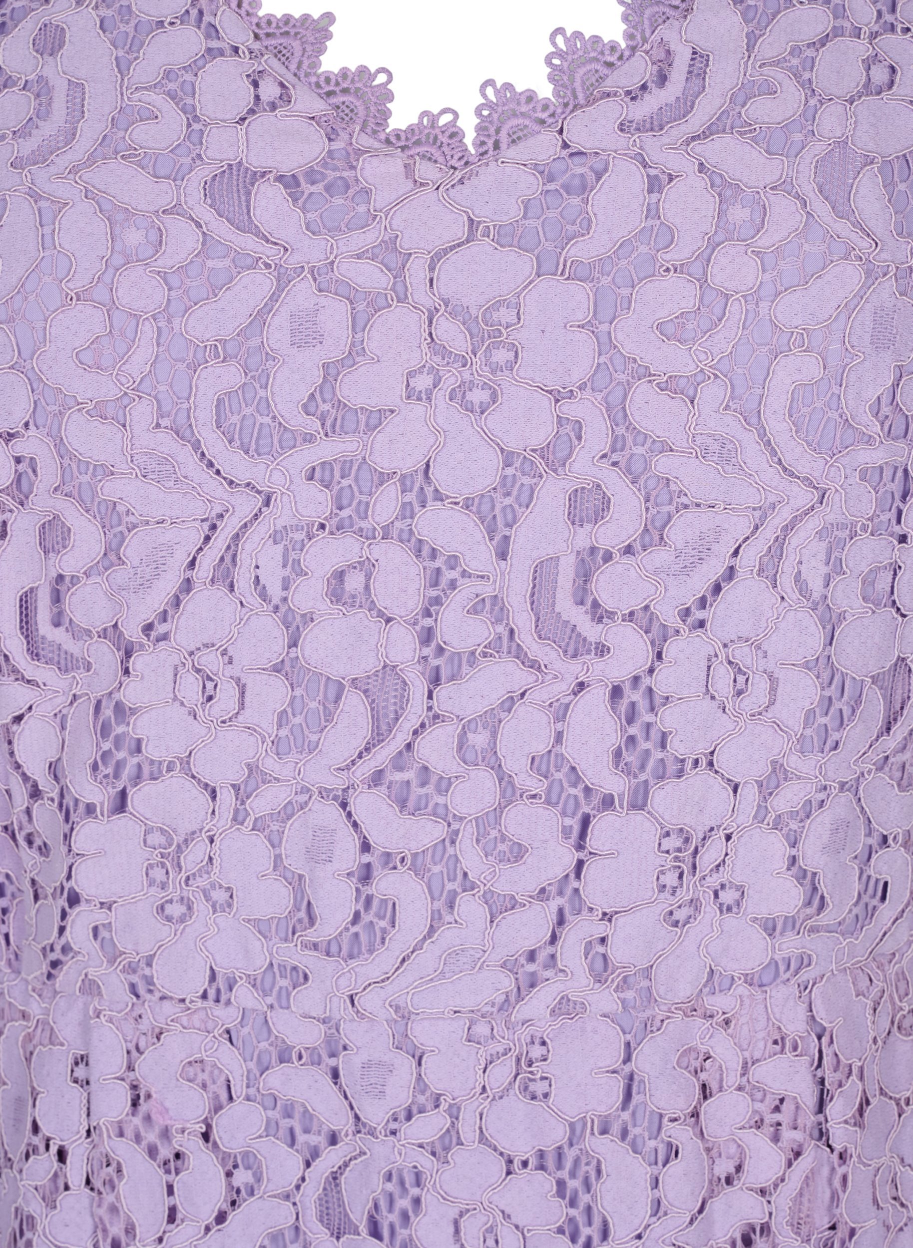 Kortärmad spetsklänning med v-ringning, Lavendula, Packshot image number 2