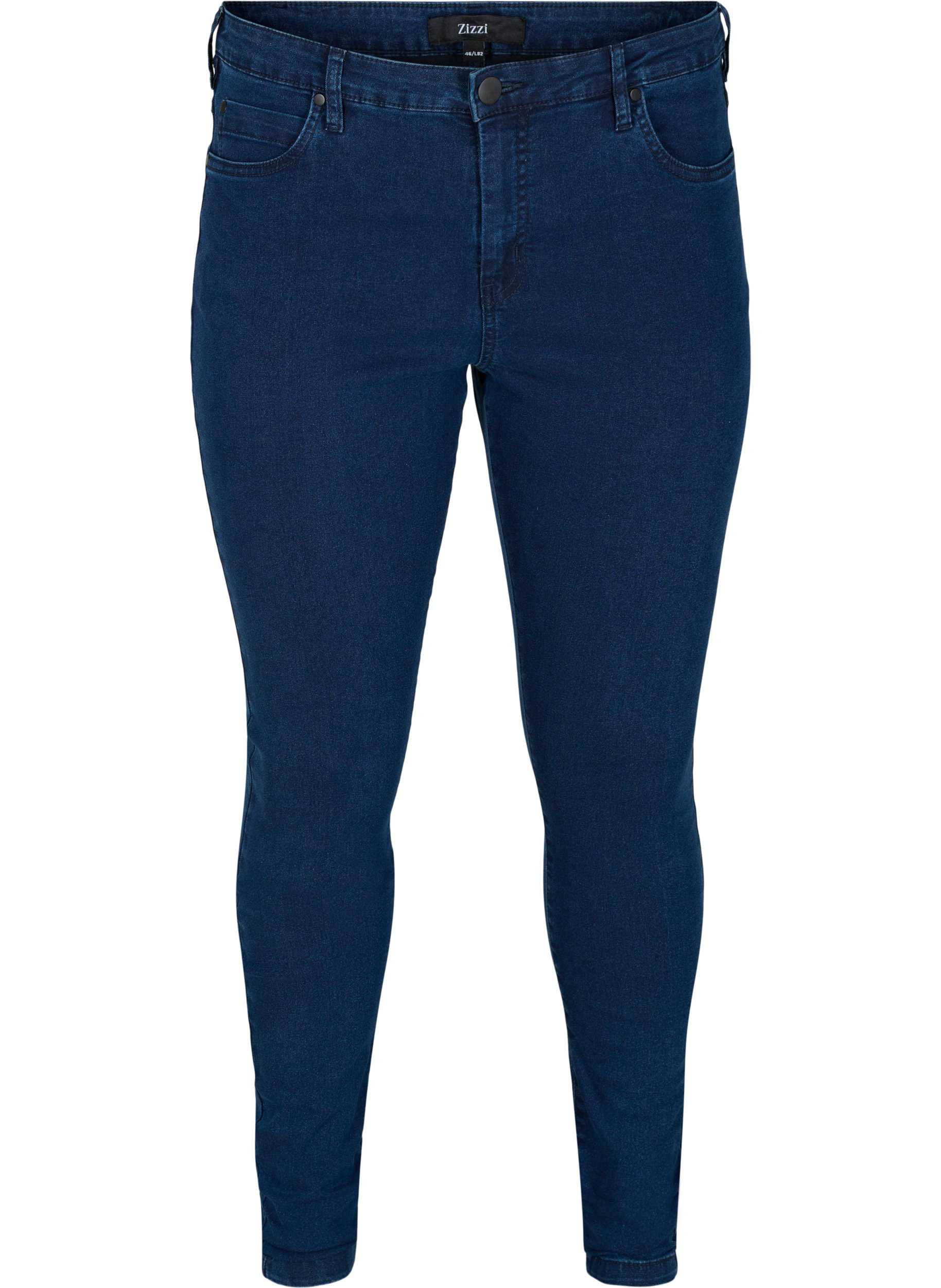 Super slim Amy jeans med hög midja, Dark blue