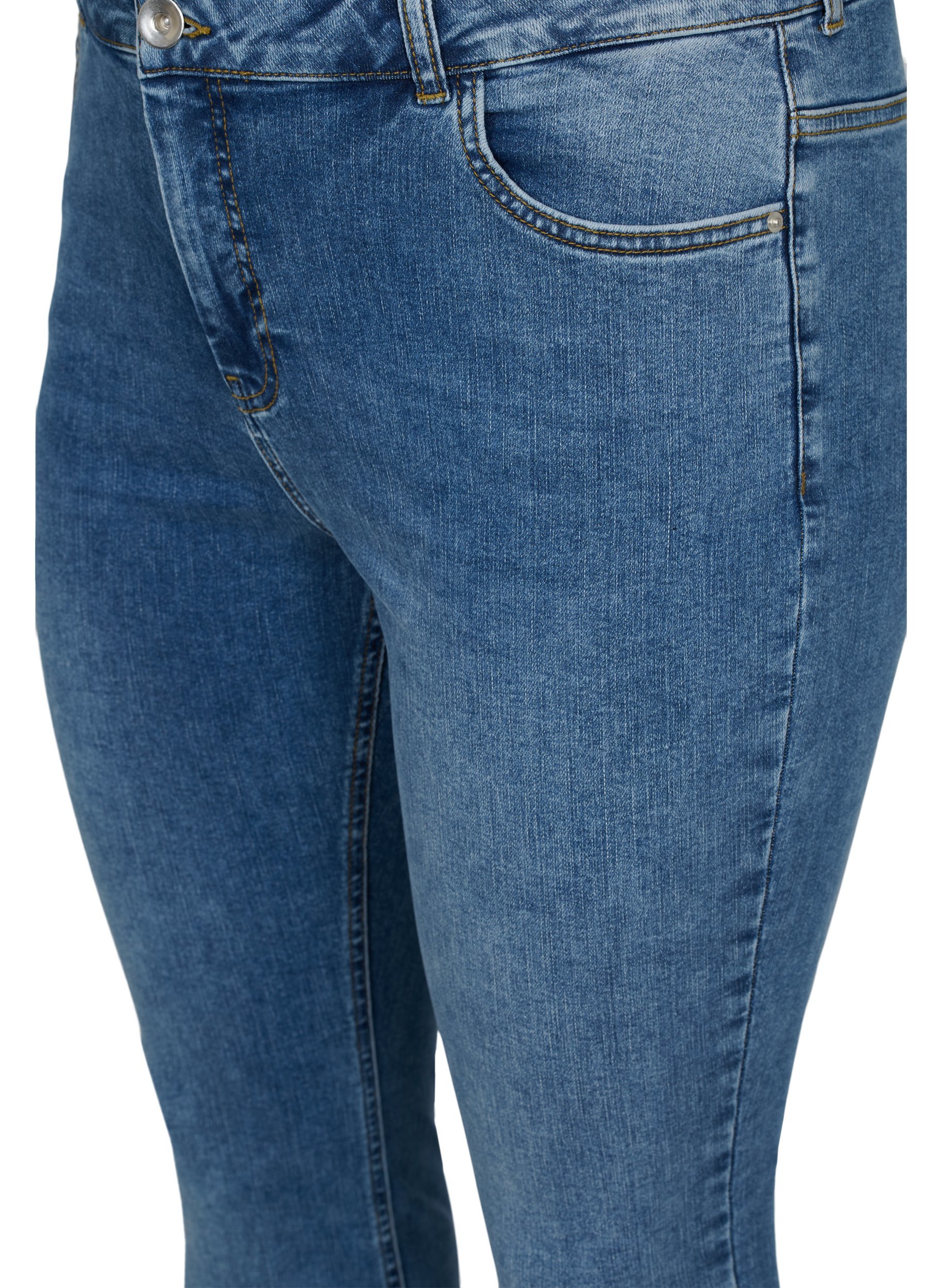 Super slim Amy jeans i bomullsblandning, Blue denim, Packshot image number 2