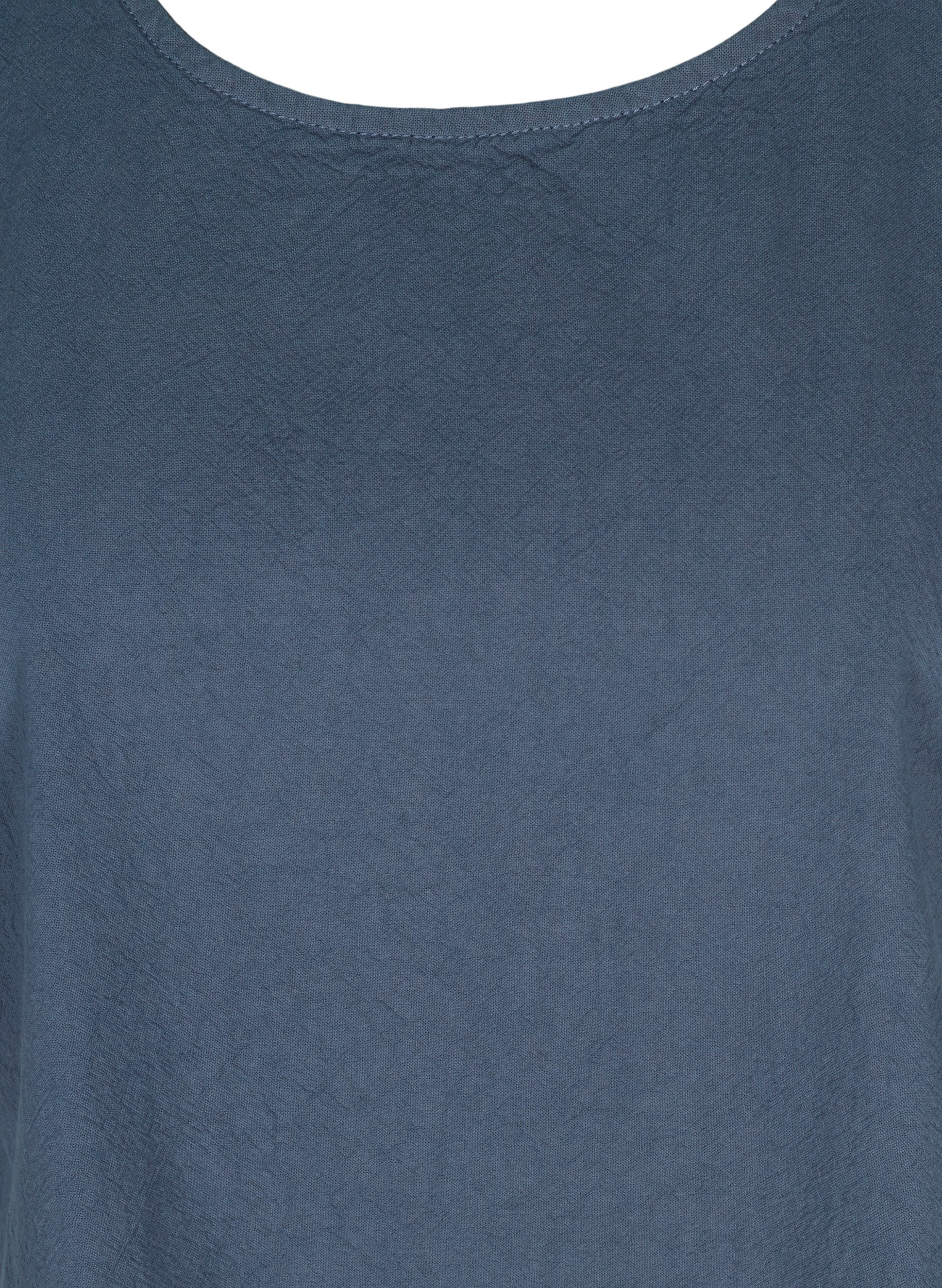 A-linjeformad bomullsklänning utan ärmar, Vintage Indigo, Packshot image number 2