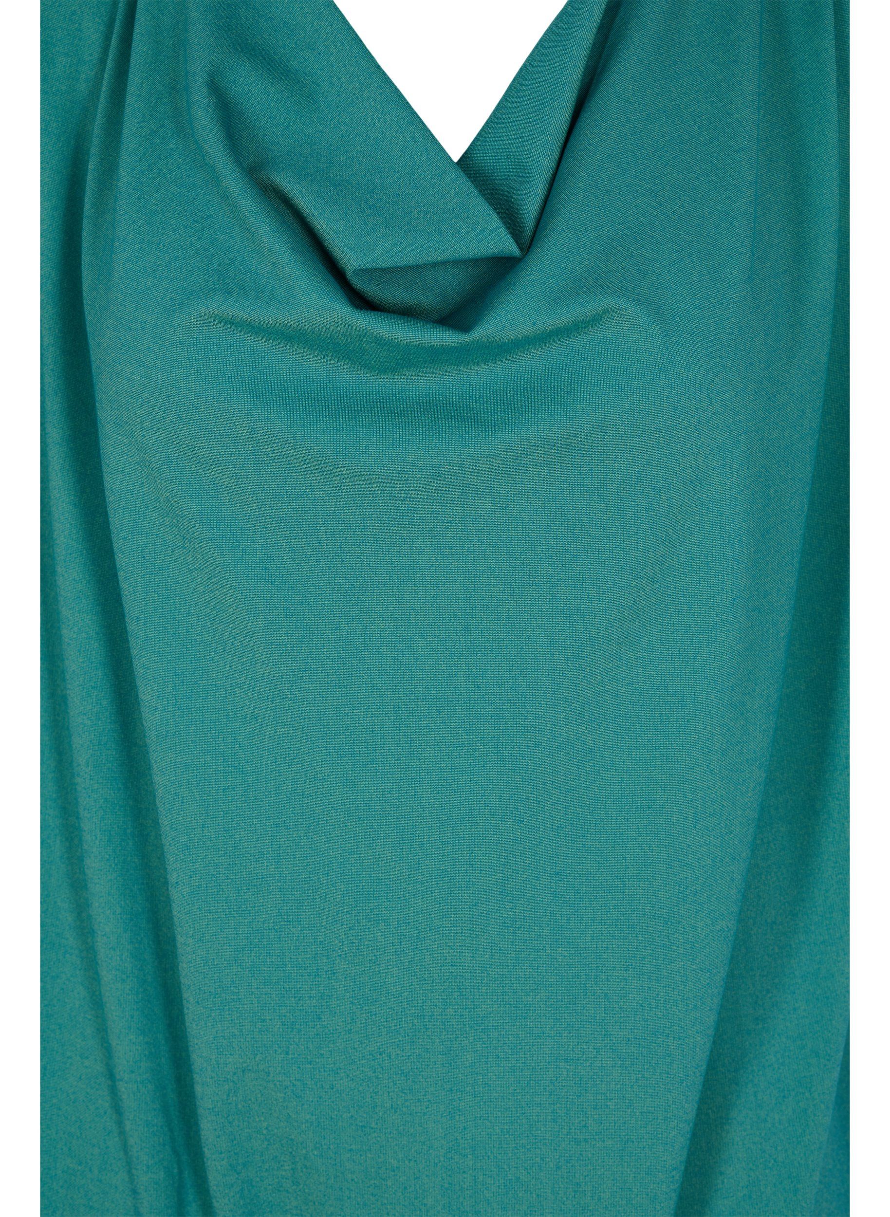 Enfärgad tunika med 3/4 ärmar, Teal Green Melange, Packshot image number 2