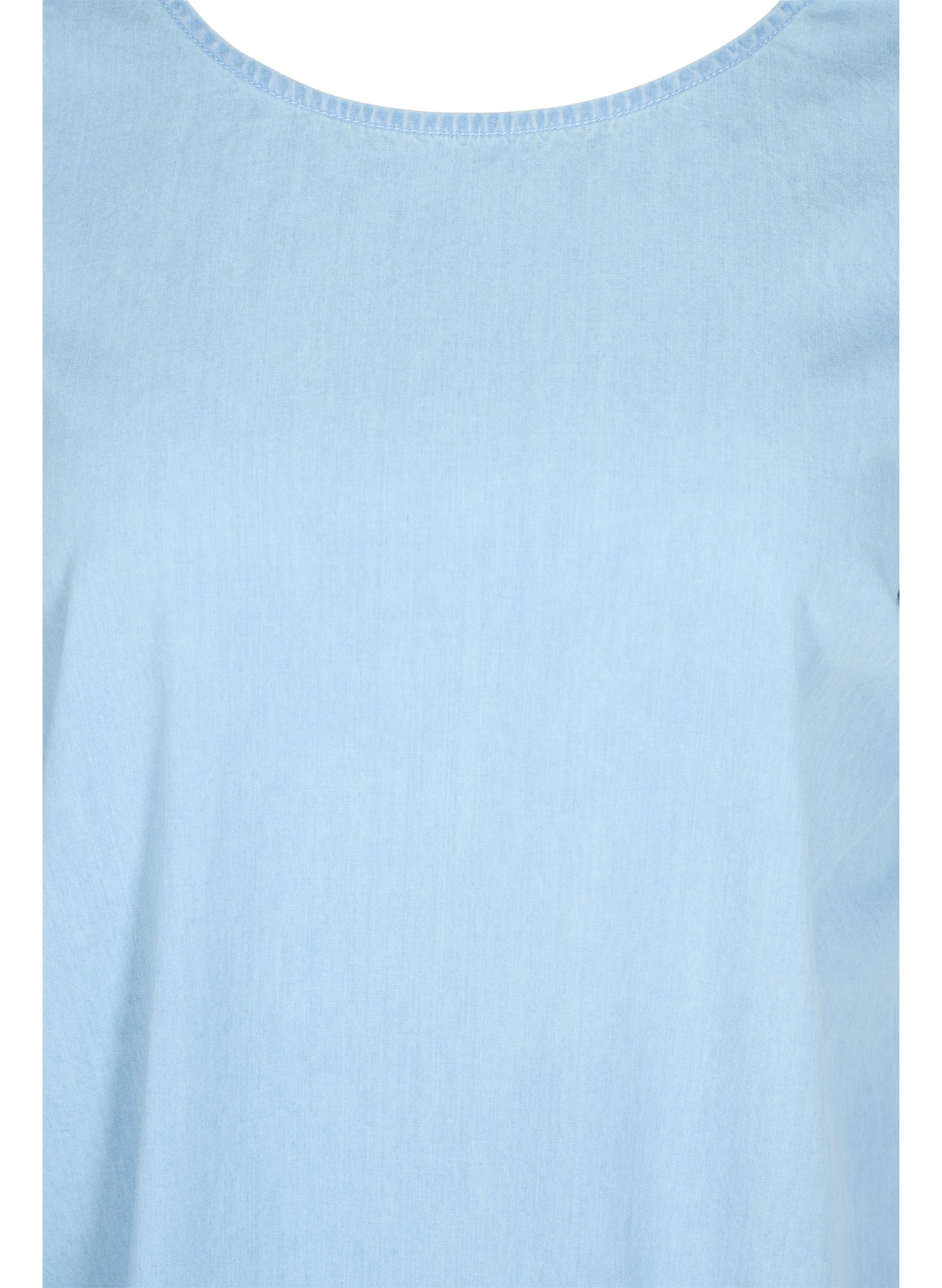 Kortärmad jeansklänning i bomull, Light blue denim, Packshot image number 2