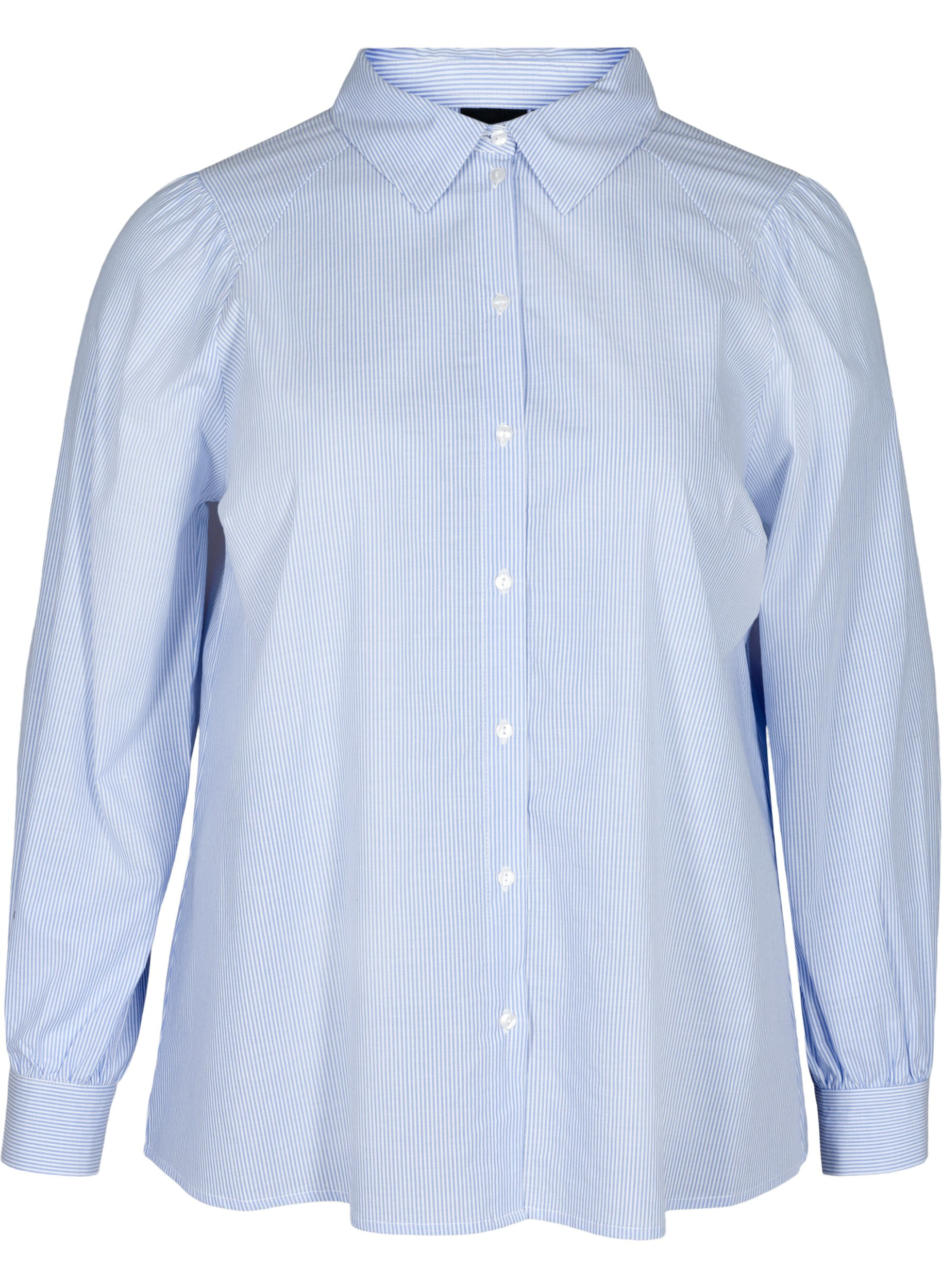 Randig skjorta i bomull, White/Blue stripe, Packshot