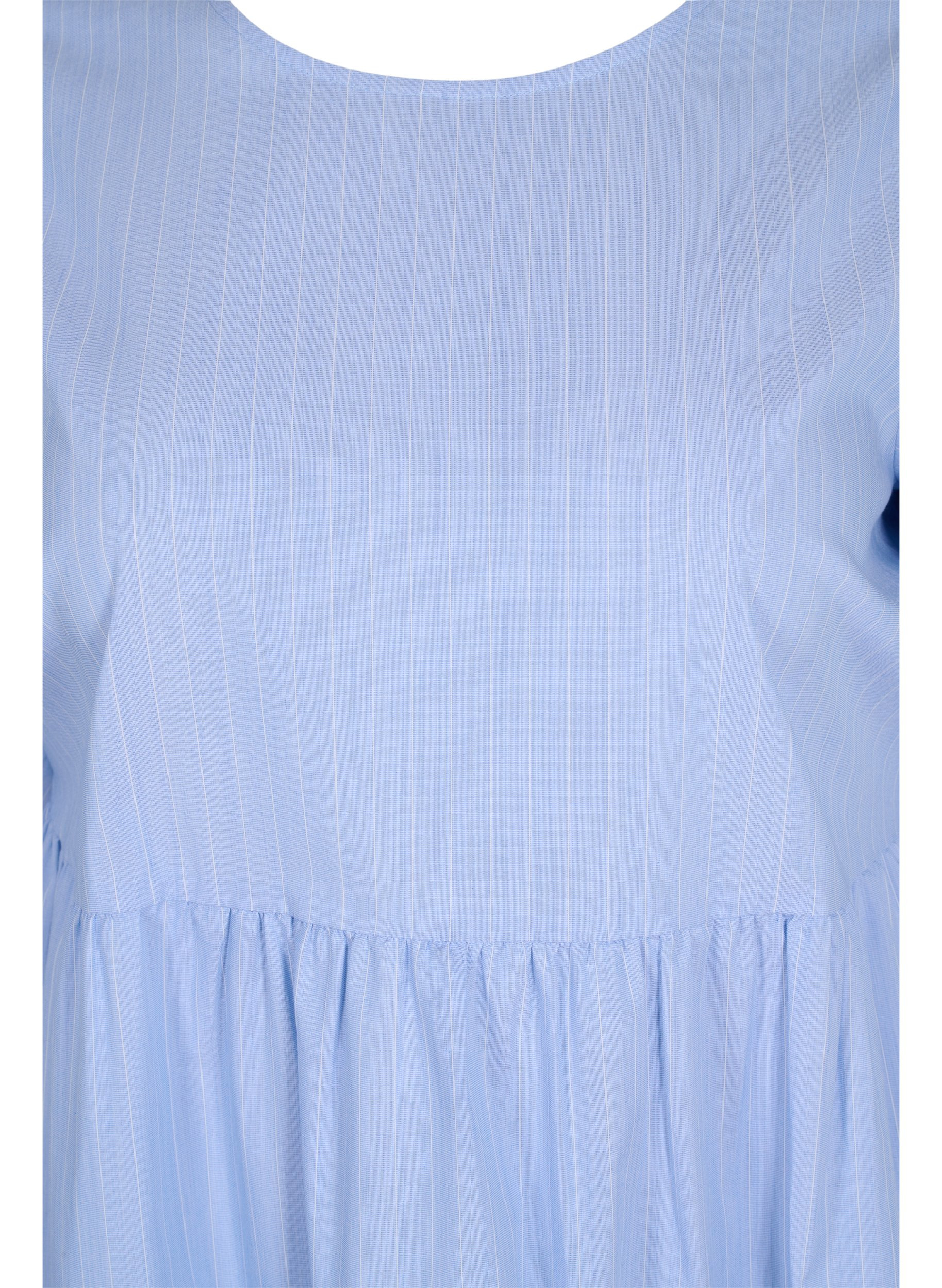 Randig klänning med korta puffärmar, Blue As Sample, Packshot image number 2