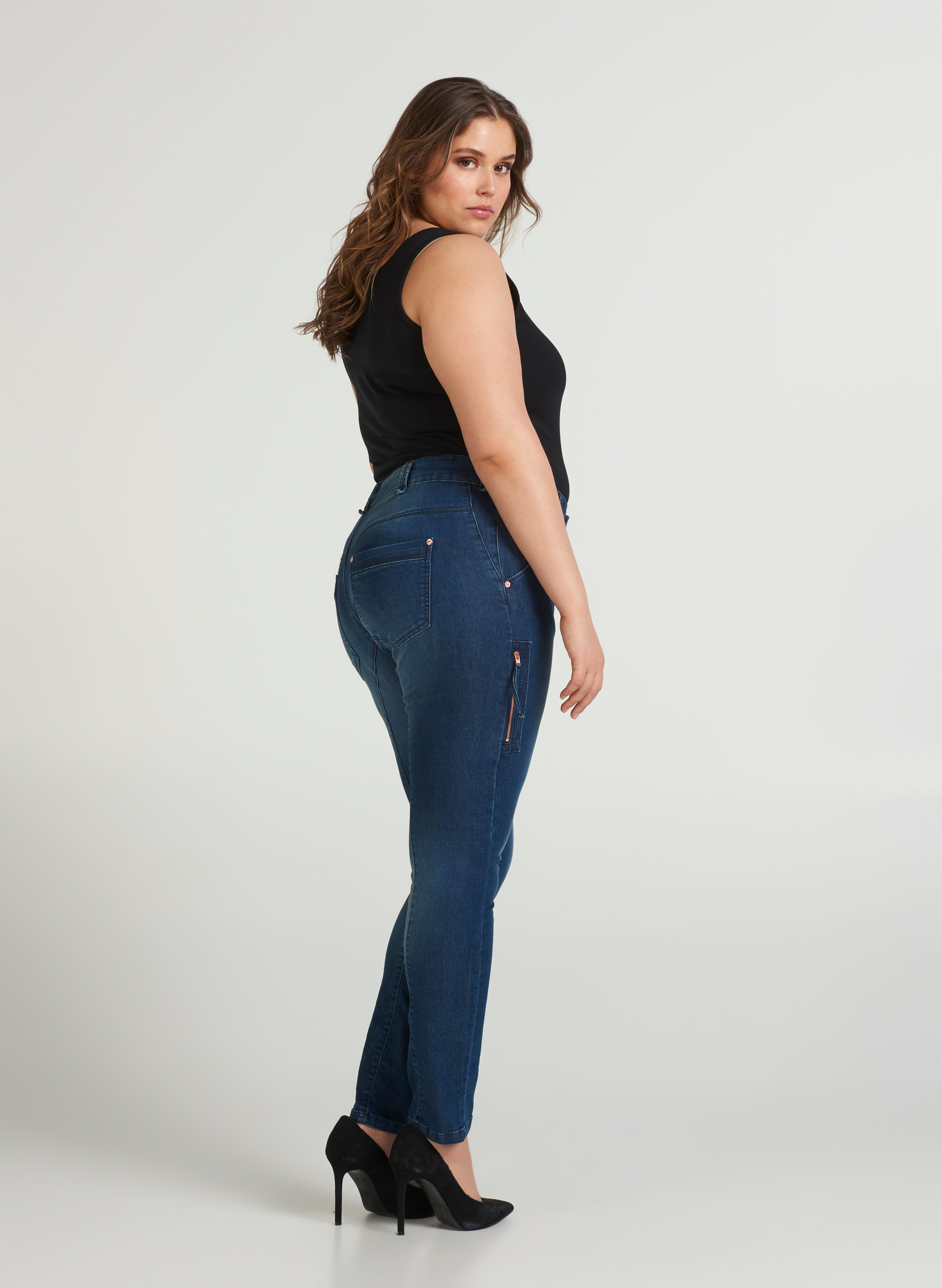 Sanna Jeans - Blå - Strl. 42-60 - Zizzi