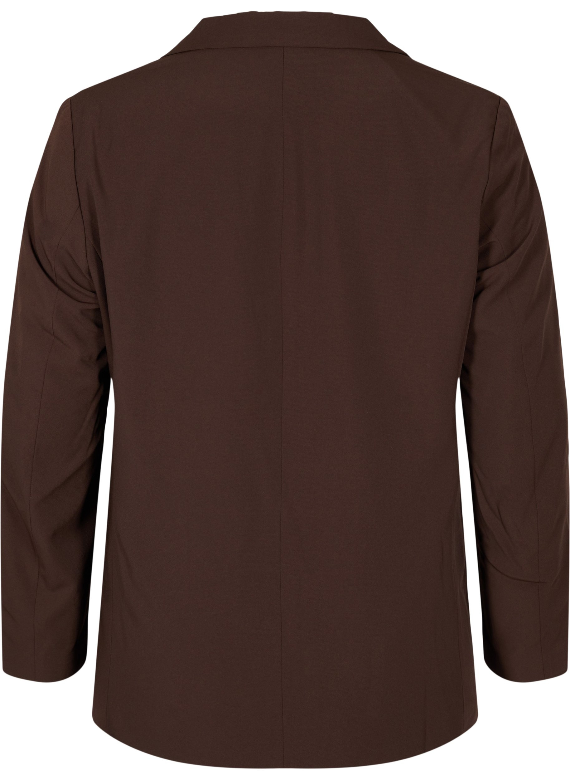 Klassisk blazer med fickor, Coffee Bean, Packshot image number 1