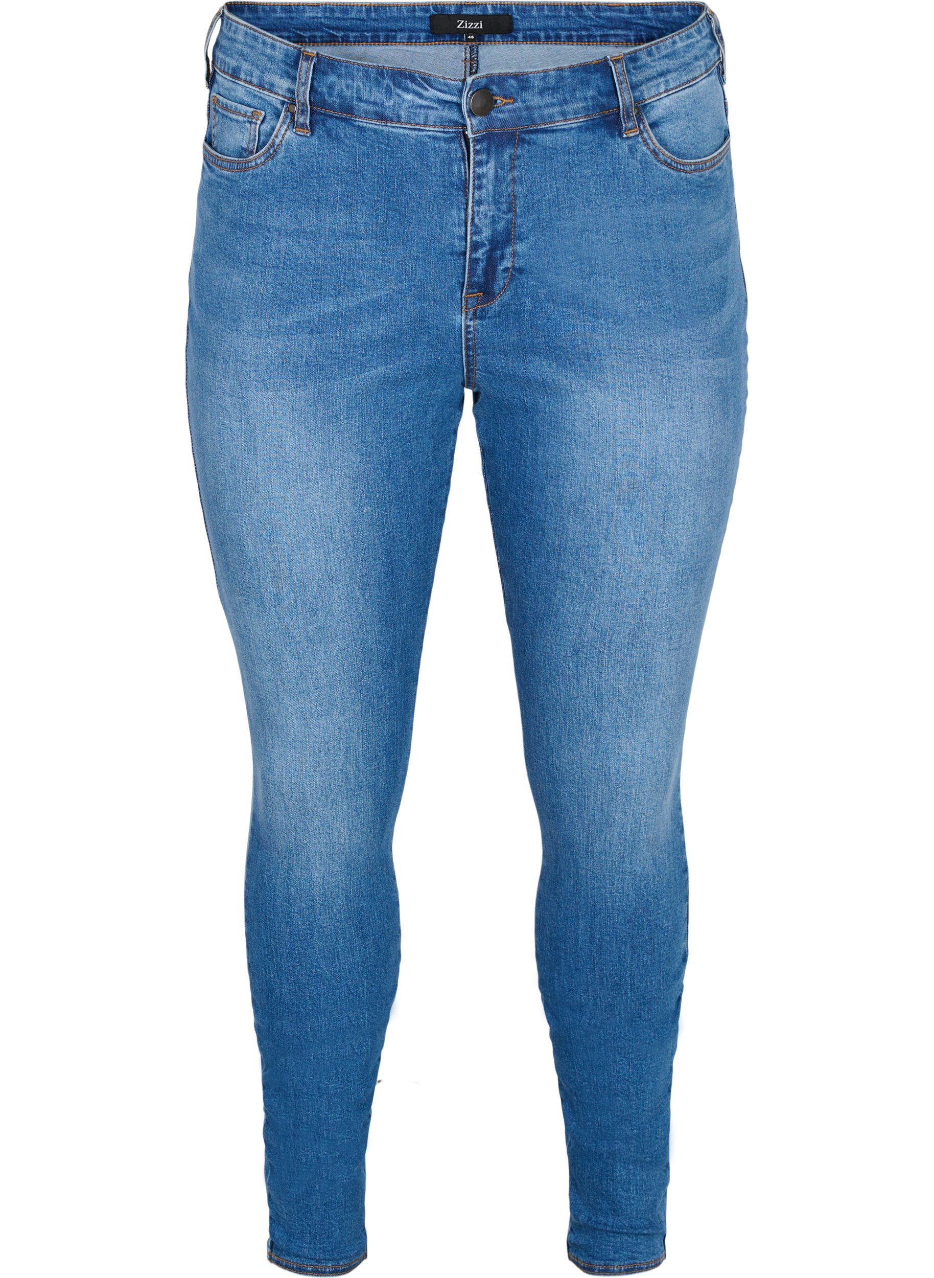 Super slim Amy jeans med rosett och dragkedja, Dark blue, Packshot image number 0