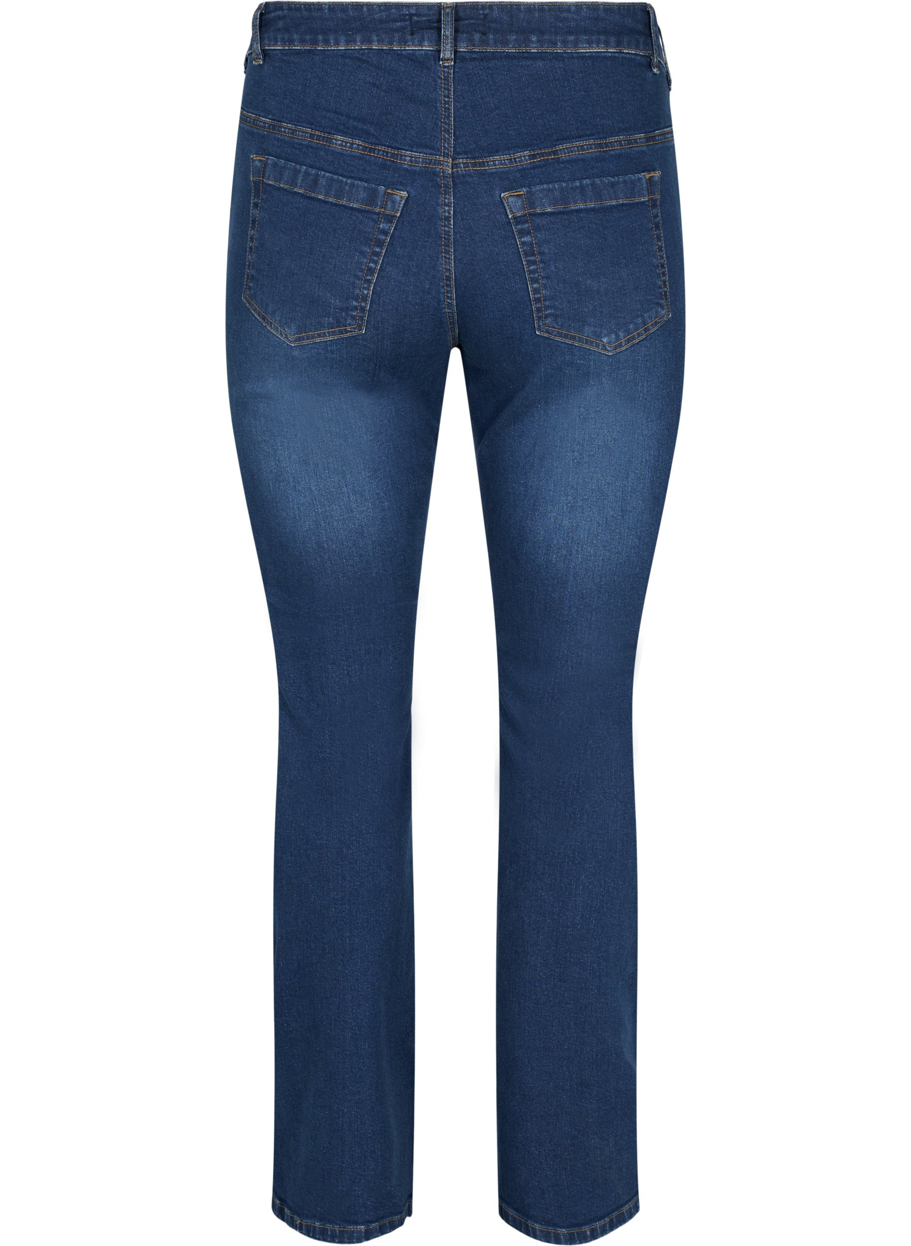 Högmidjade Ellen bootcut jeans, Dark blue, Packshot image number 1