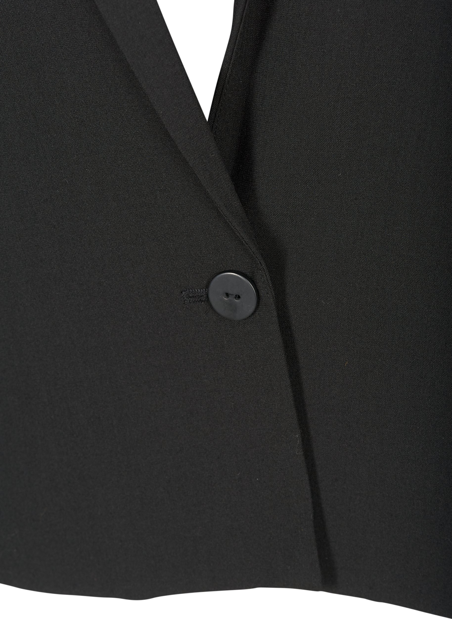 Croppad blazer med puffärmar, Black, Packshot image number 2