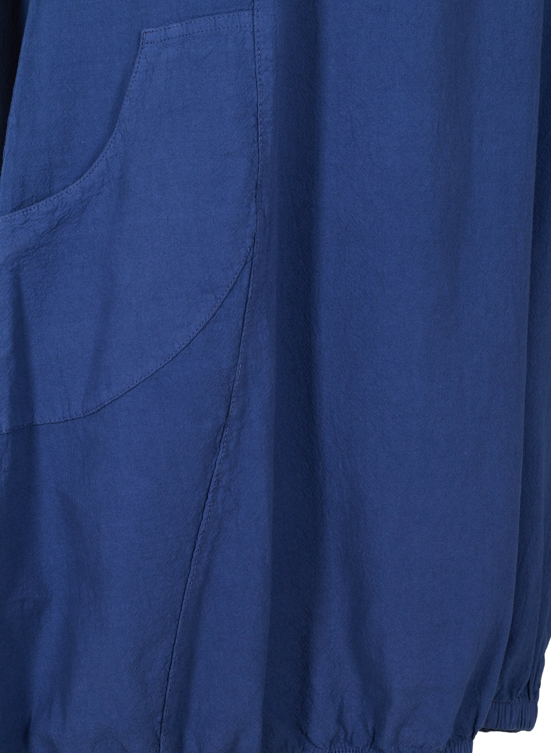 Kortärmad klänning i bomull, Twilight Blue, Packshot image number 3