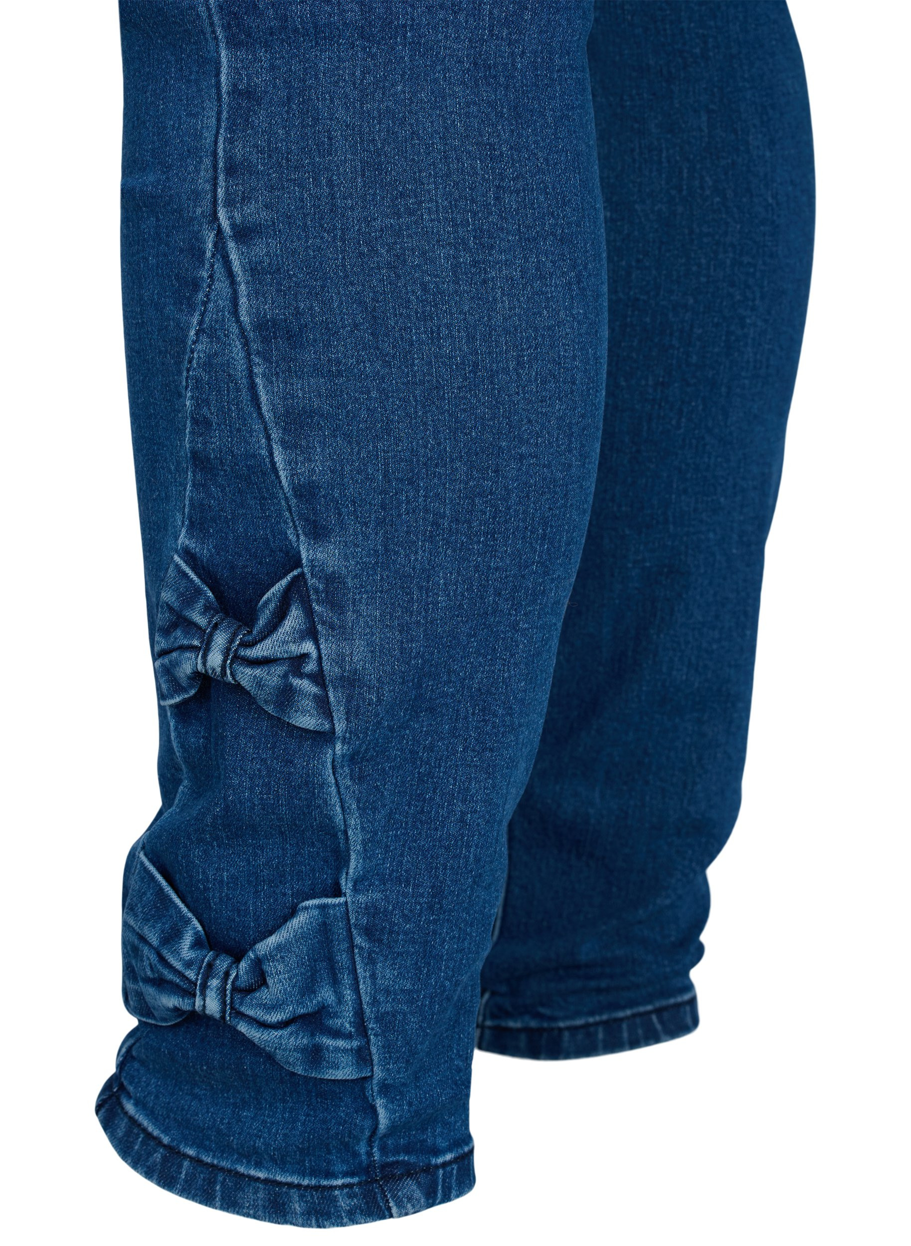 Super slim Amy jeans med rosett, Dark blue, Packshot image number 3