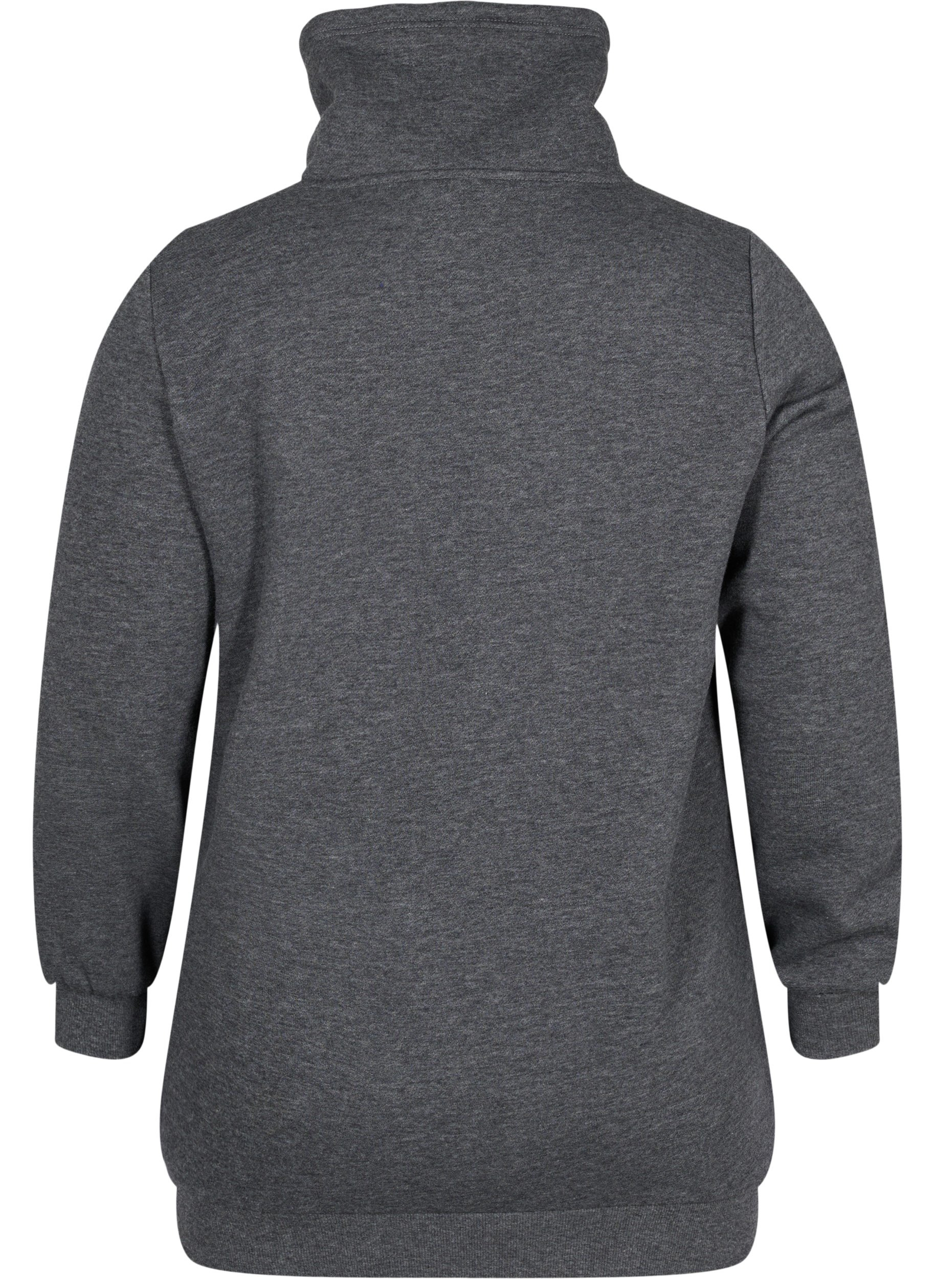 Gravidsweatshirt med amningsfunktion, Dark Grey Melange, Packshot image number 1