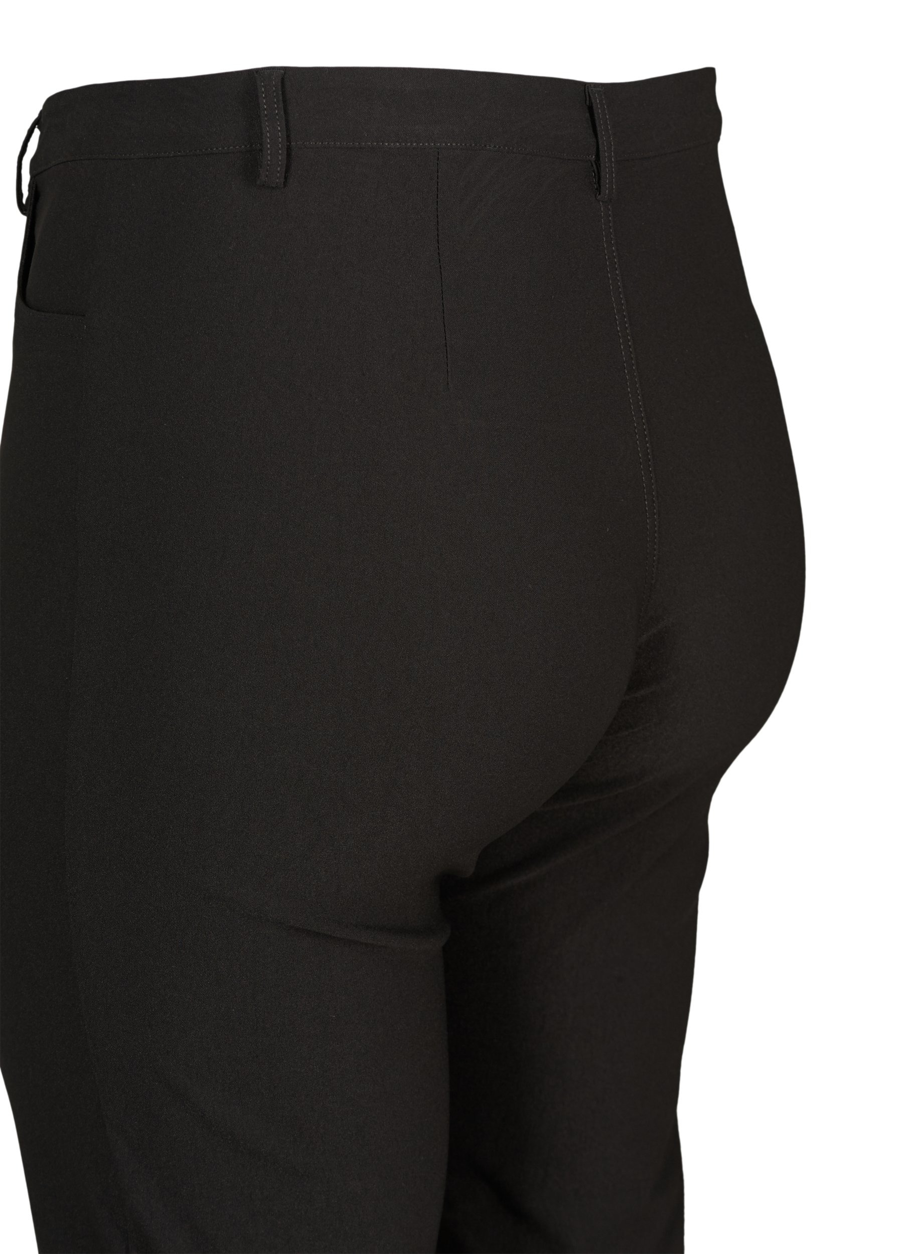 Regular fit byxor med hög midja, Black, Packshot image number 3