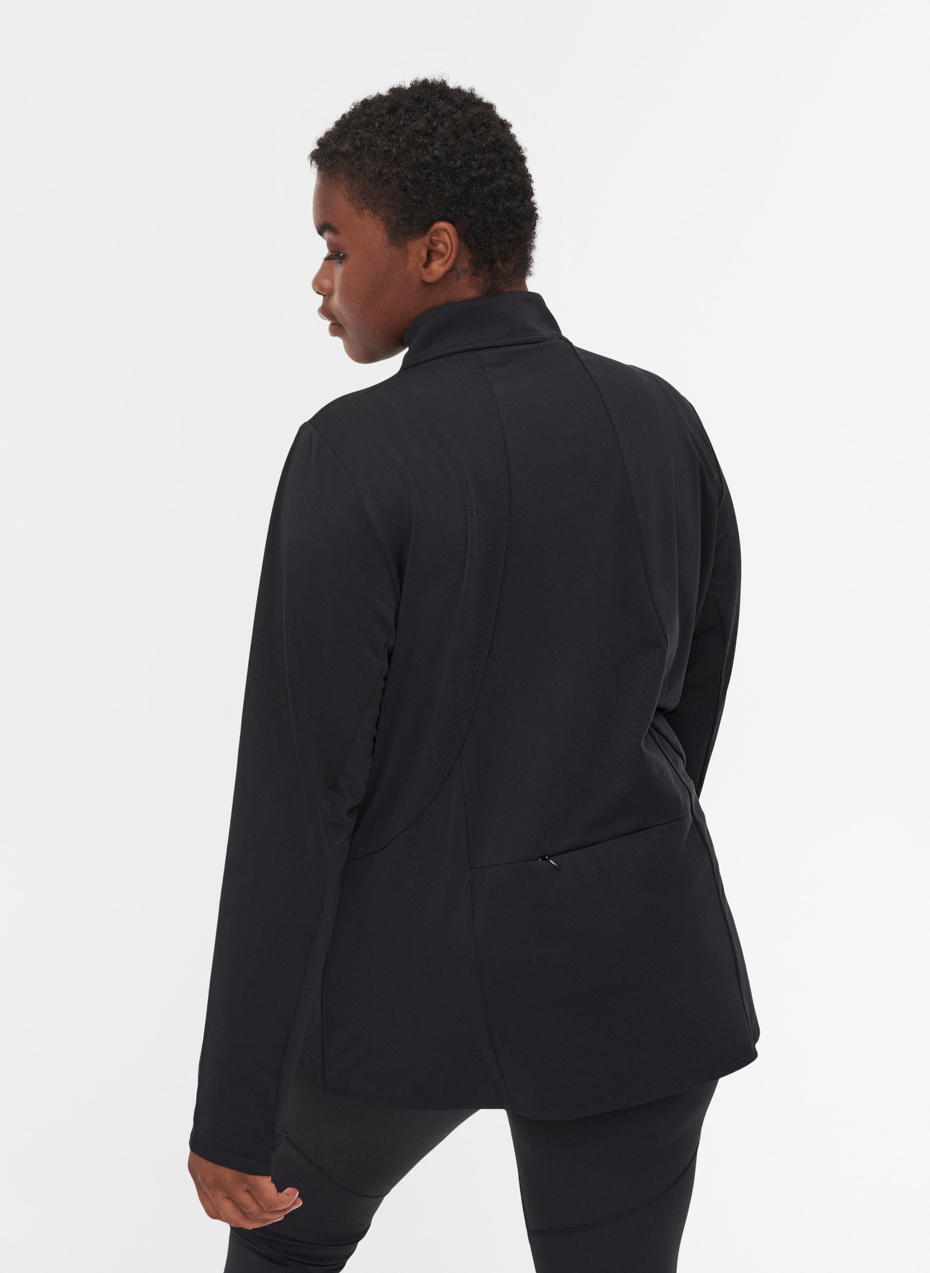 Löparjacka med reflex och ficka, Black, Model image number 1
