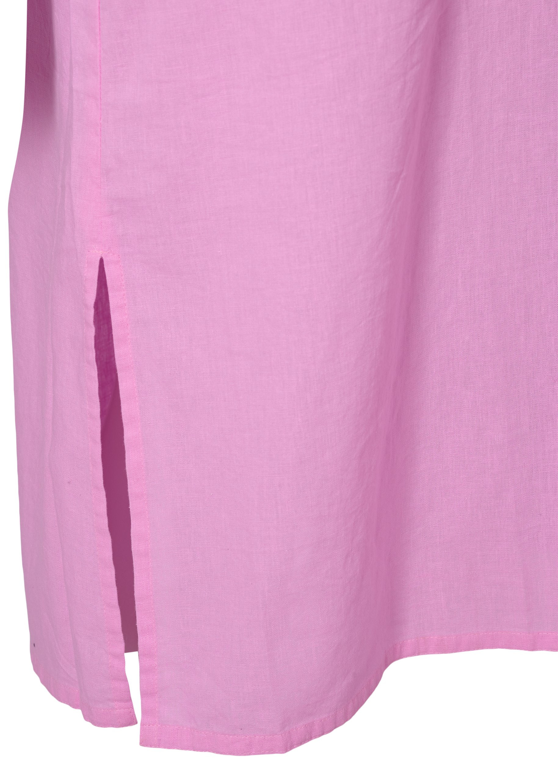 Lång skjortklänning med korta ärmar, Begonia Pink, Packshot image number 3
