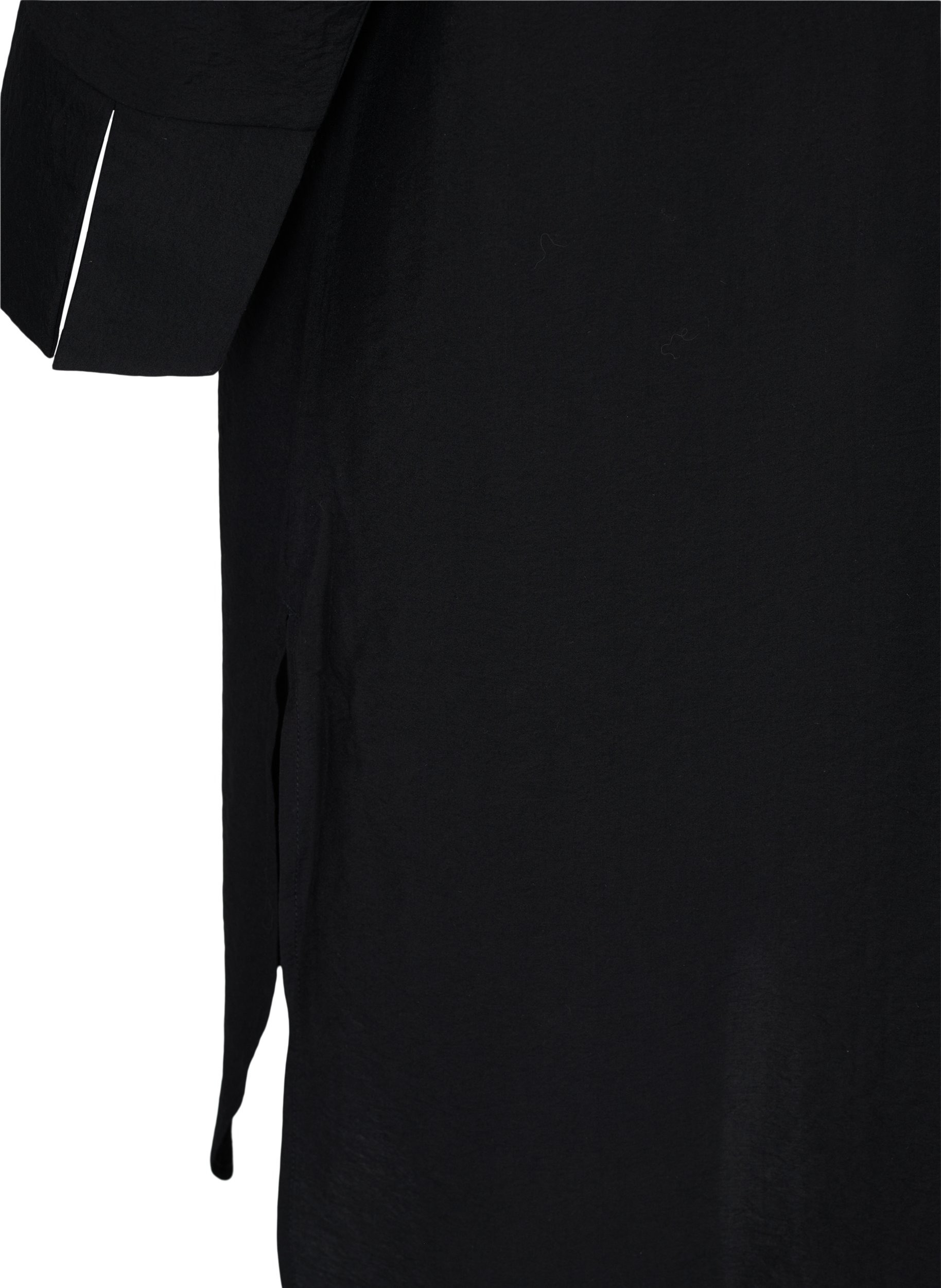 Lång skjorta med knyt, Black, Packshot image number 3