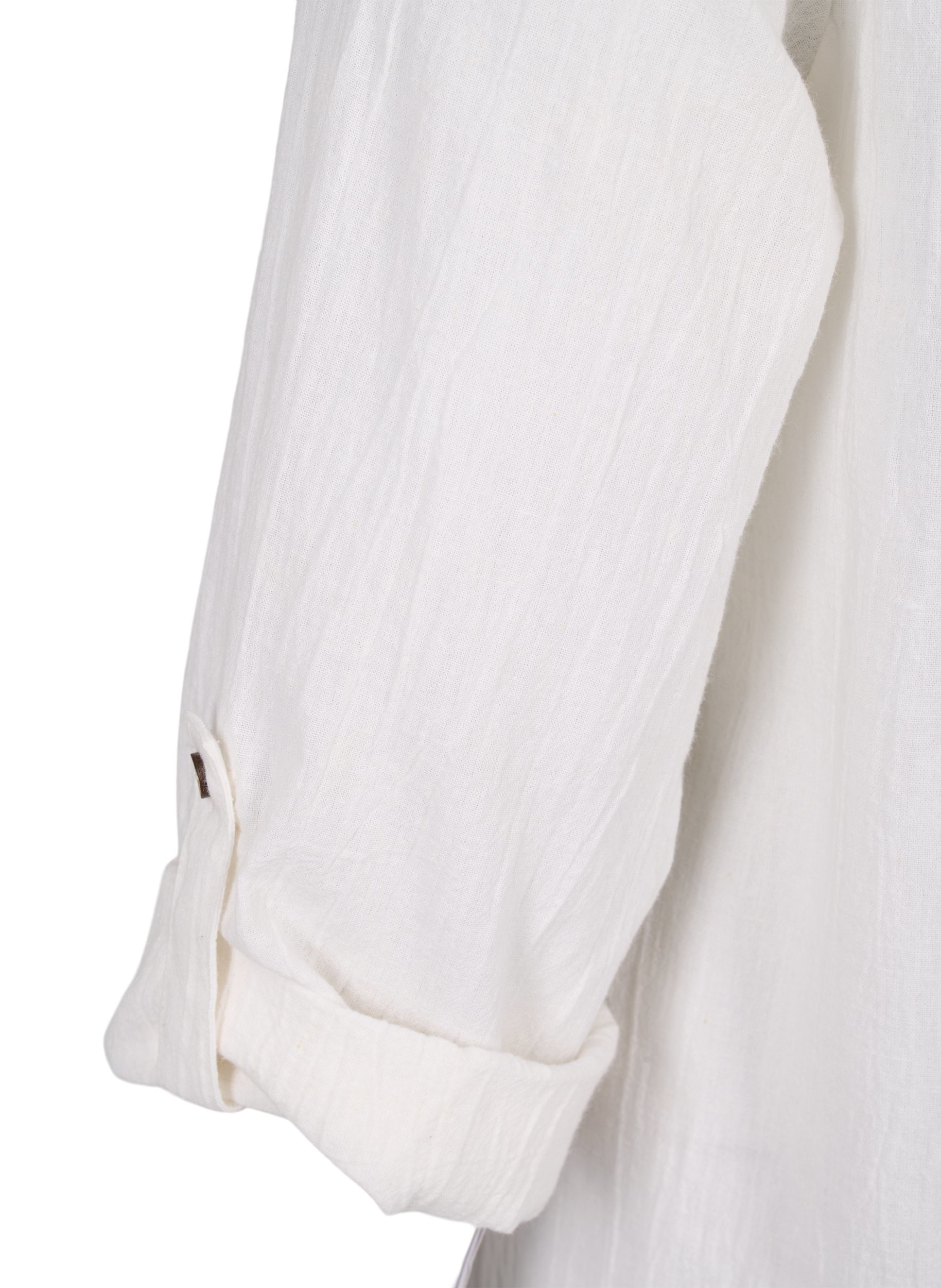 Klänning med v-ringning och krage, White, Packshot image number 3
