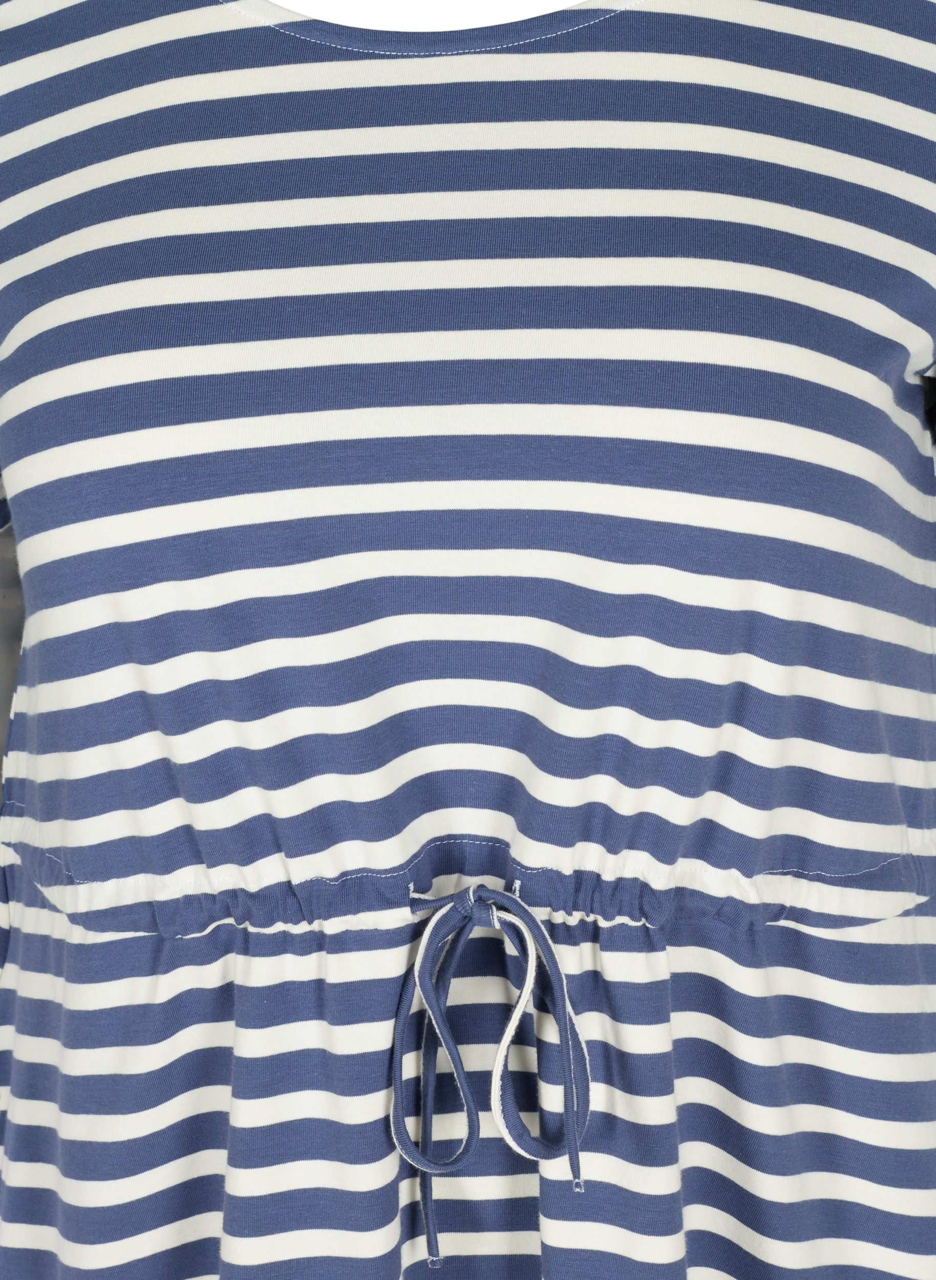 Kortärmad bomullstunika, Twilight Blue/Stripe, Packshot image number 2