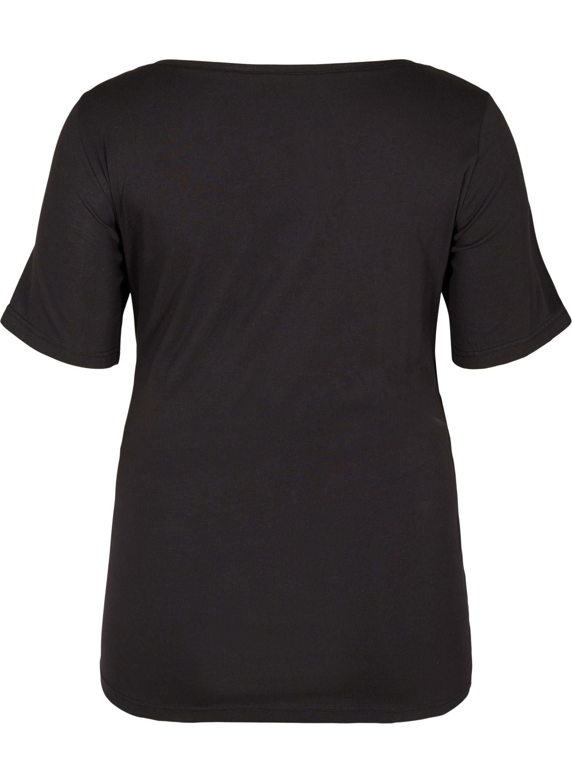 Kortärmad t-shirt för gravida i bomull, Black, Packshot image number 1
