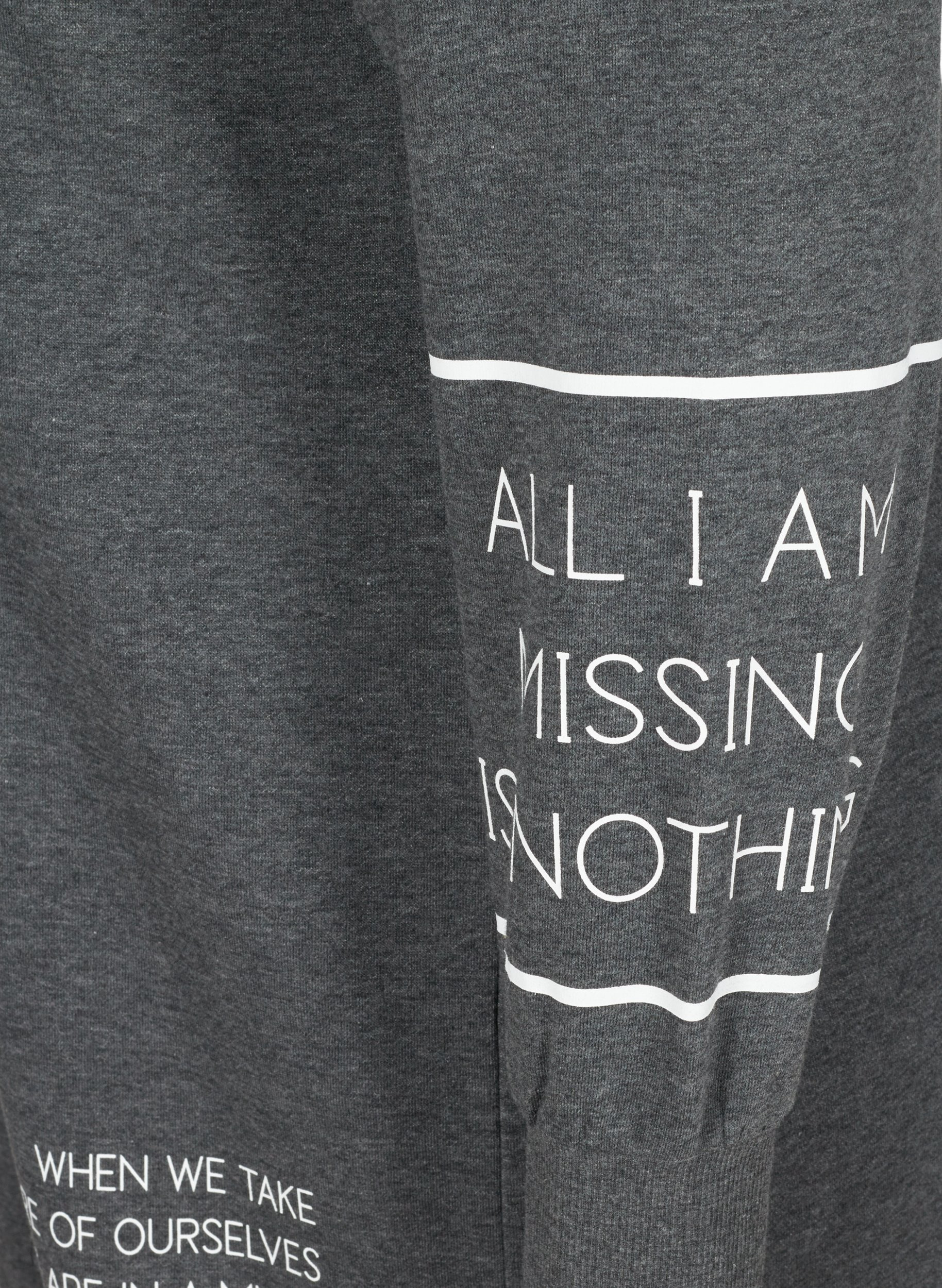 Långärmad sweatshirtklänning med text, Dark Grey Melange, Packshot image number 3