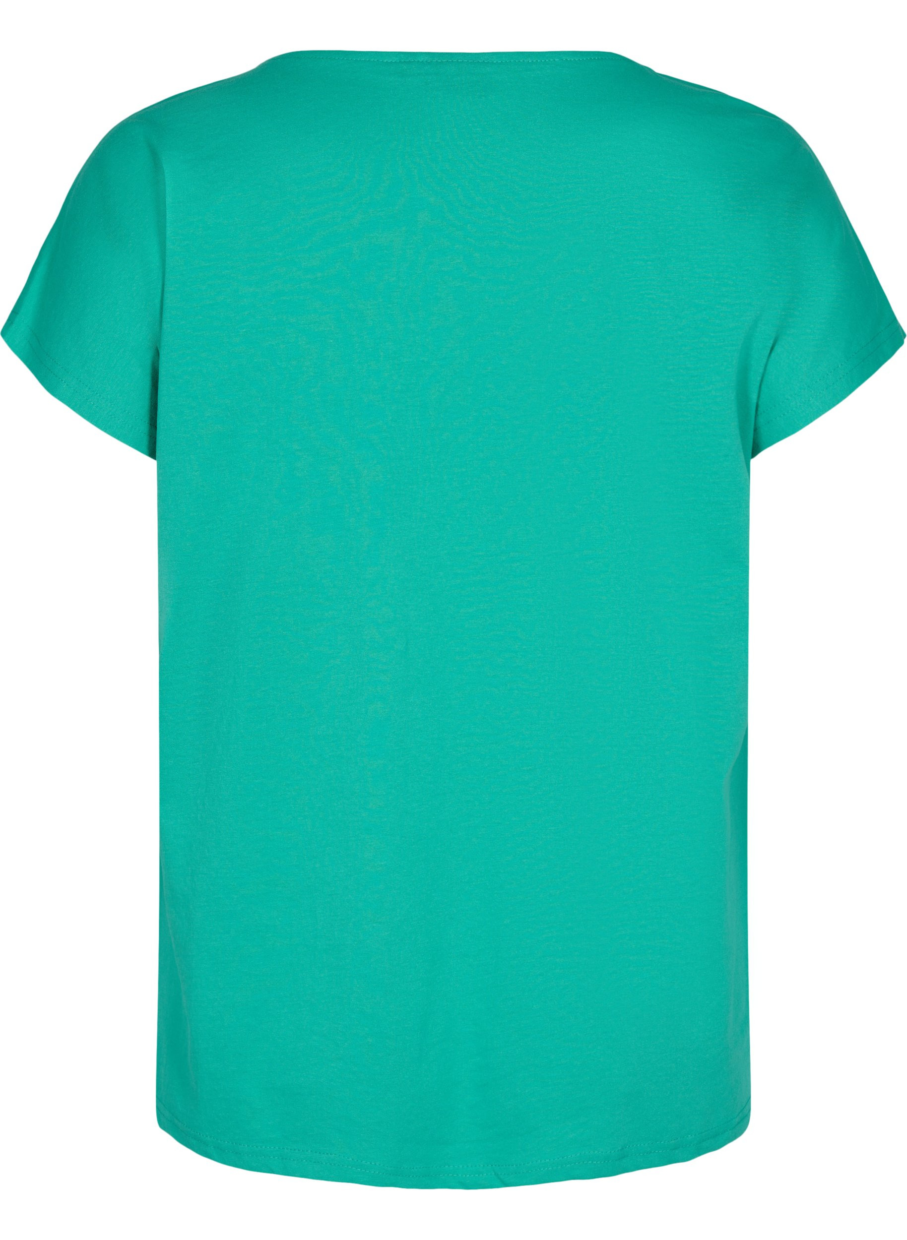 T-shirt i bomullsmix, Sea Green, Packshot image number 1