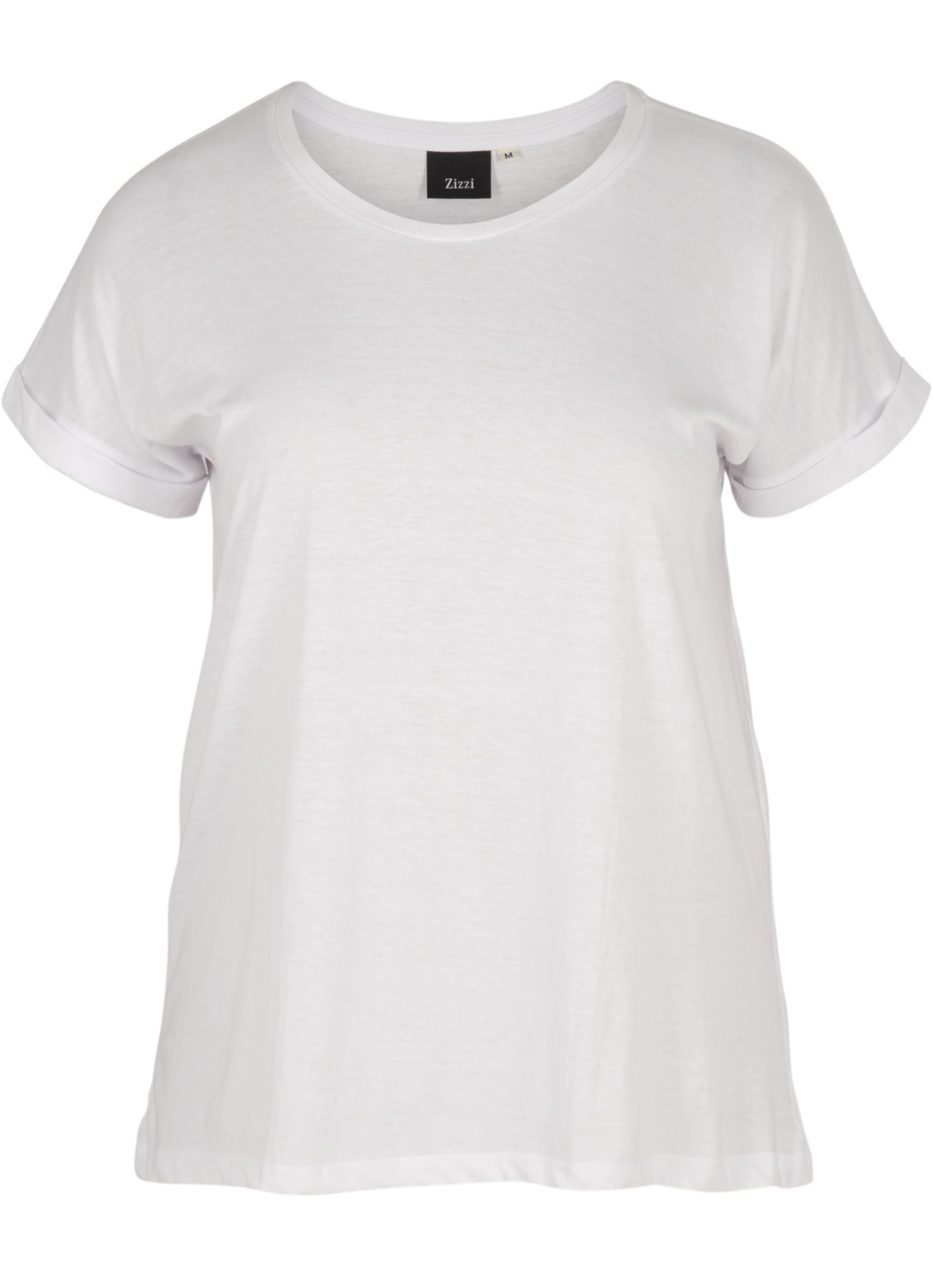 T-shirt i bomullsmix, Bright White, Packshot