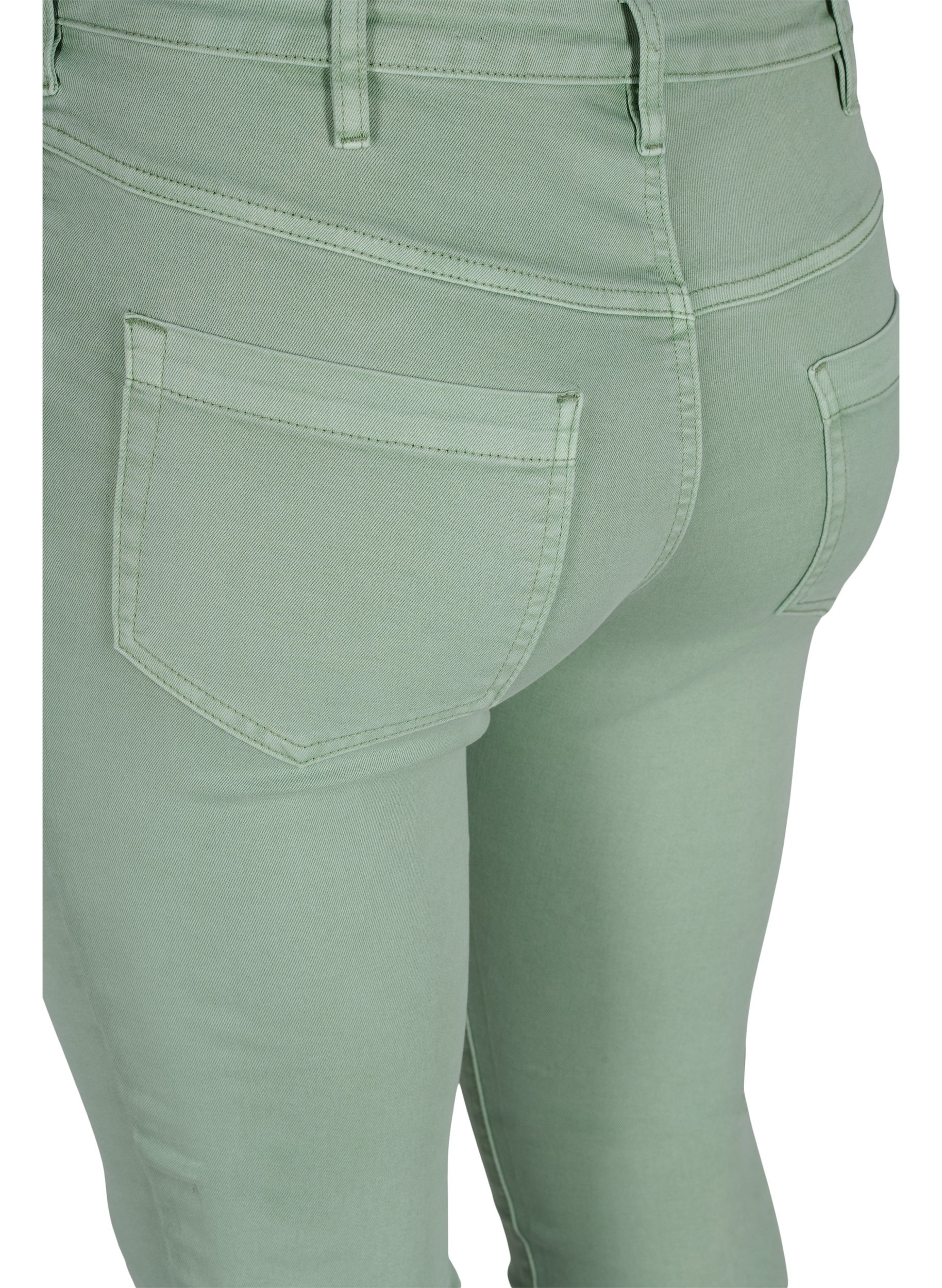 Super slim Amy jeans med hög midj, Frosty Green, Packshot image number 3