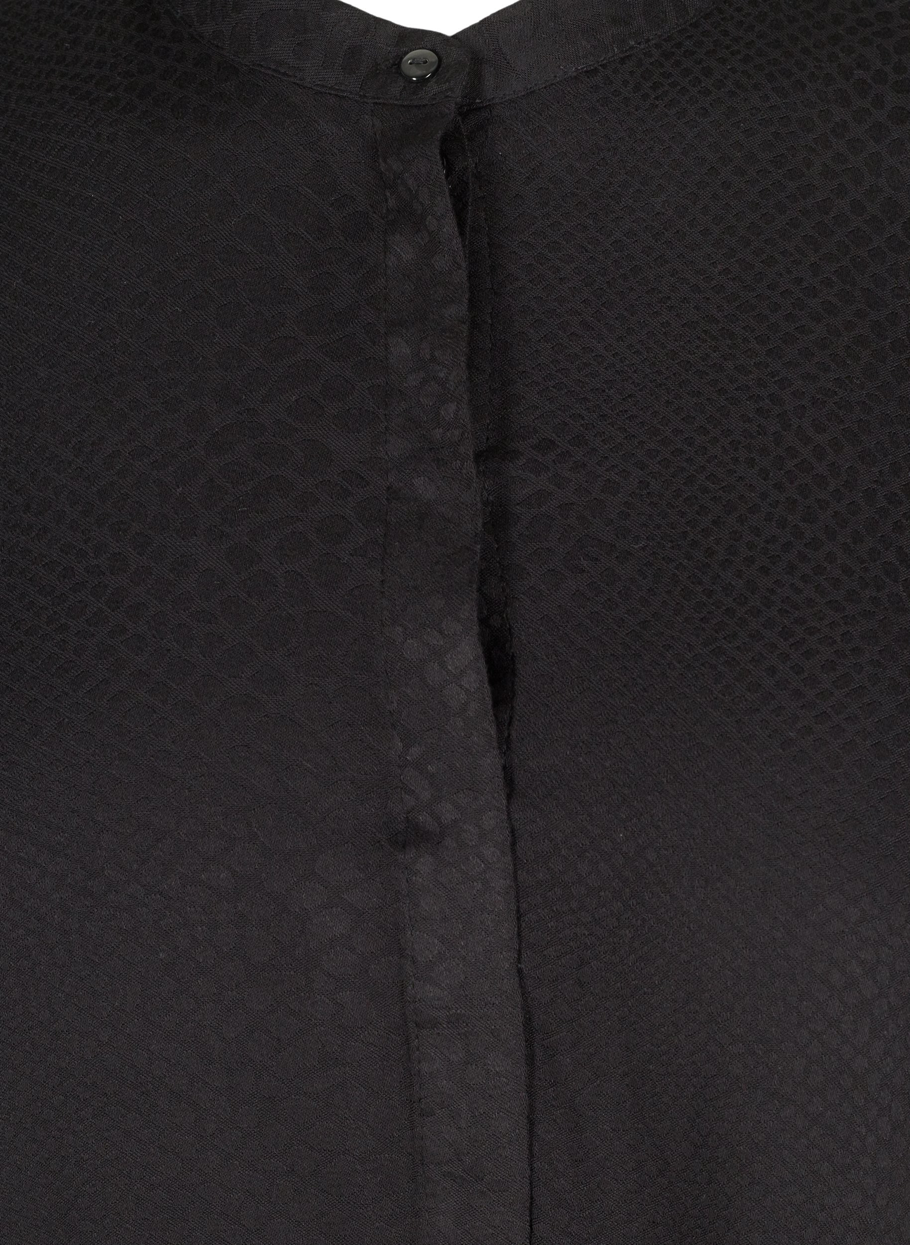 A-linjeformad viskostunika med knappar, Black, Packshot image number 2