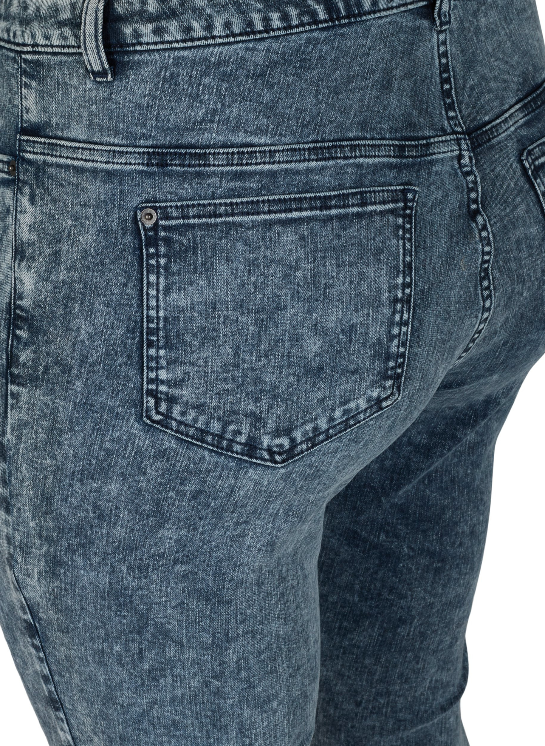 Croppade Bea jeans med extra hög midja, Blue Snow Wash, Packshot image number 3