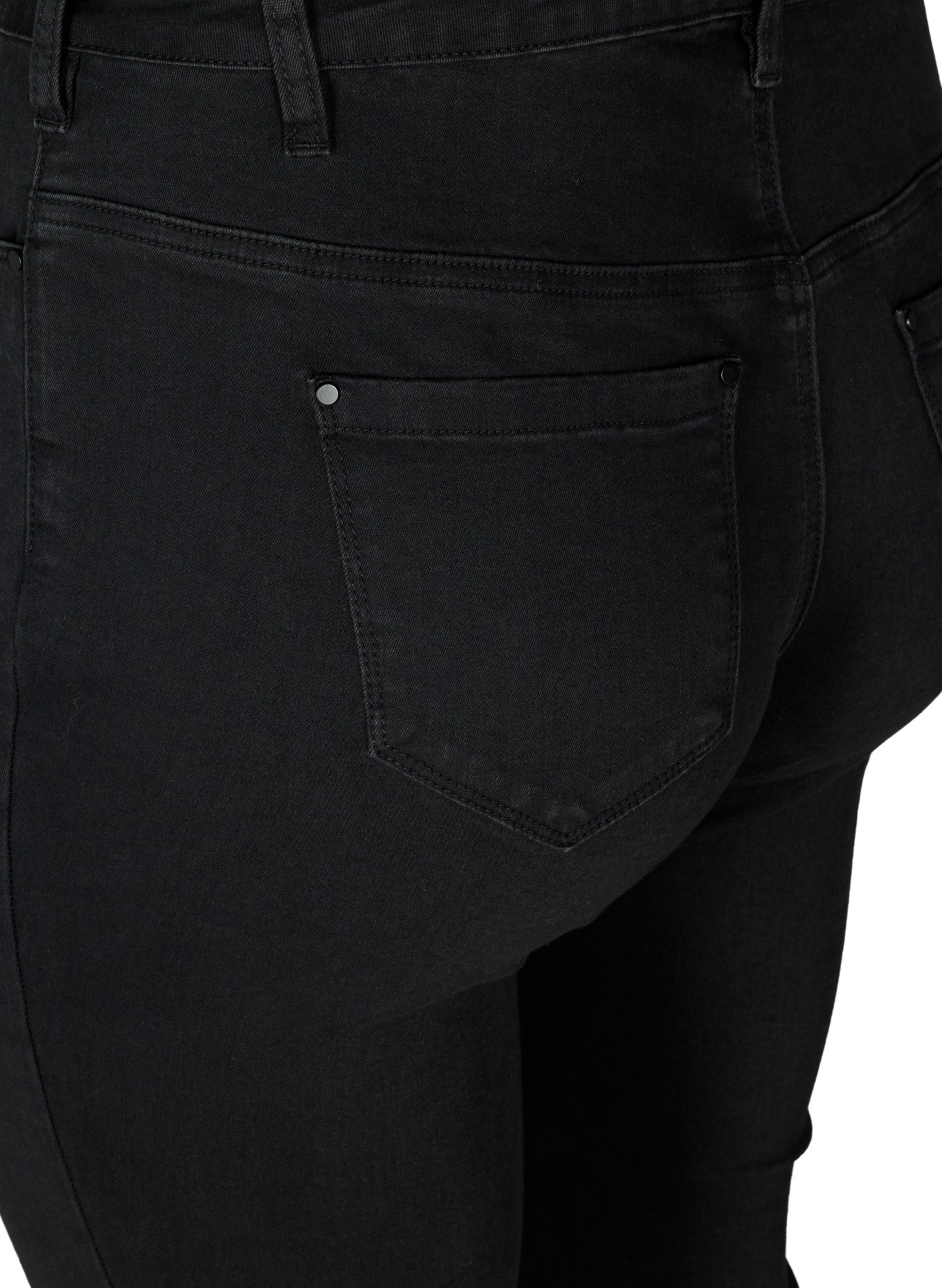 Ellen bootcut jeans med hög midja, Black, Packshot image number 3
