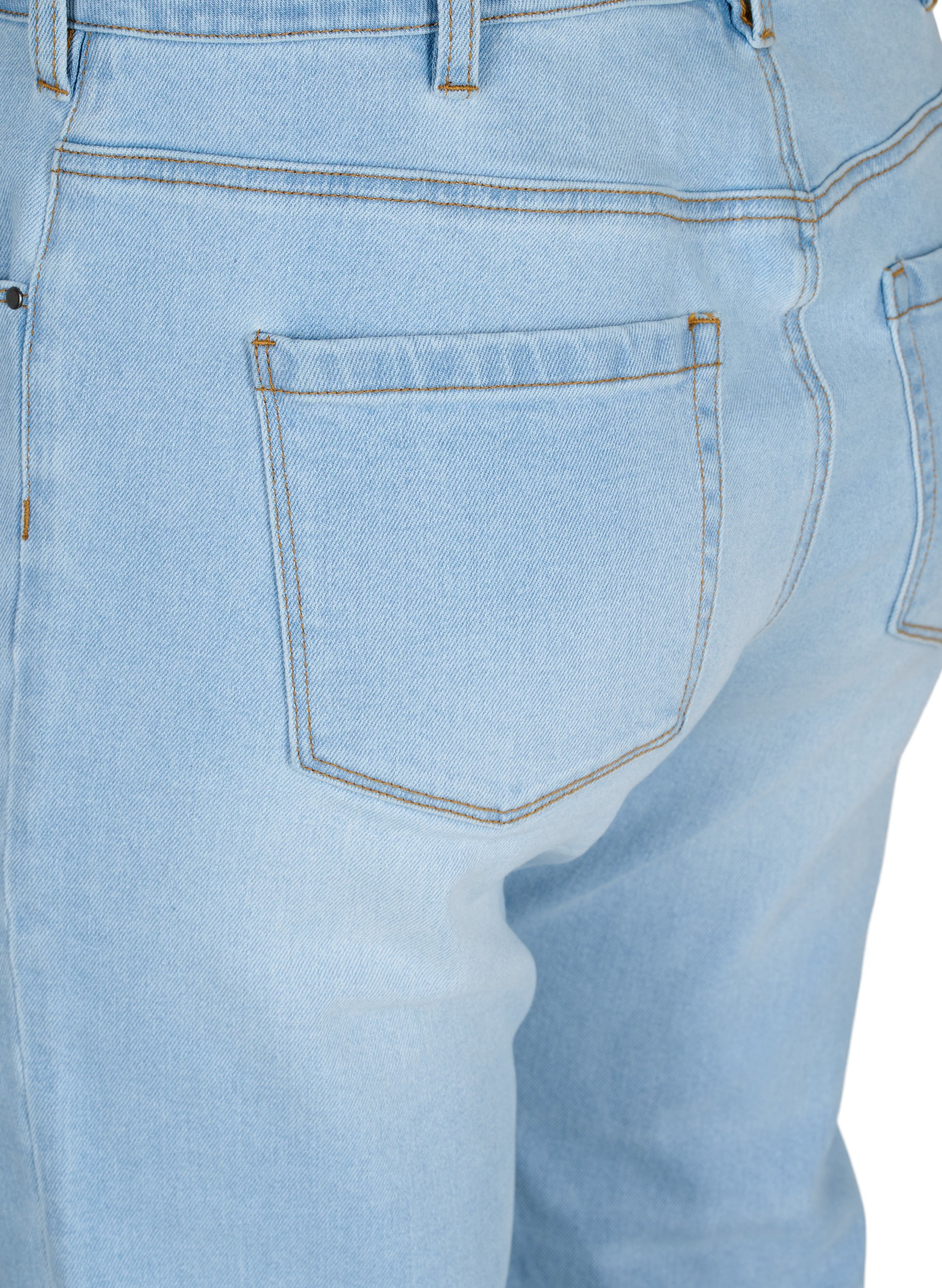 Croppade jeans med råa kanter och hög midja, Super L.Blue Denim, Packshot image number 3