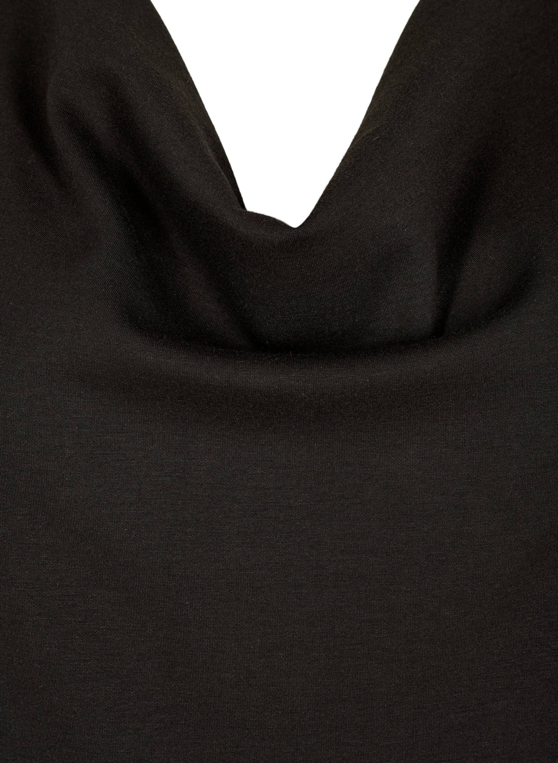 Enfärgad tunika med 3/4 ärmar, Black, Packshot image number 3