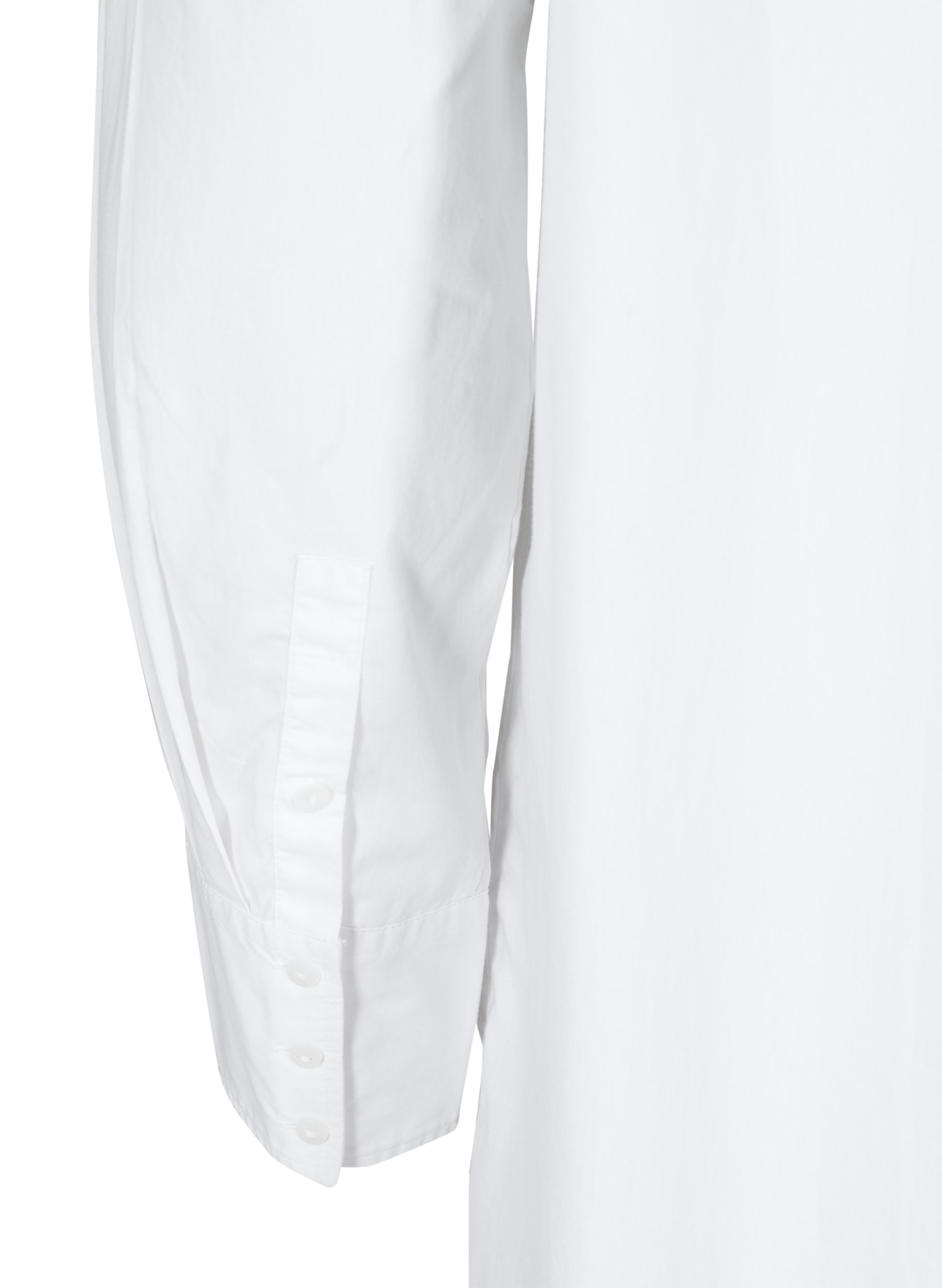 Lång bomullsskjorta med bröstficka, White, Packshot image number 3
