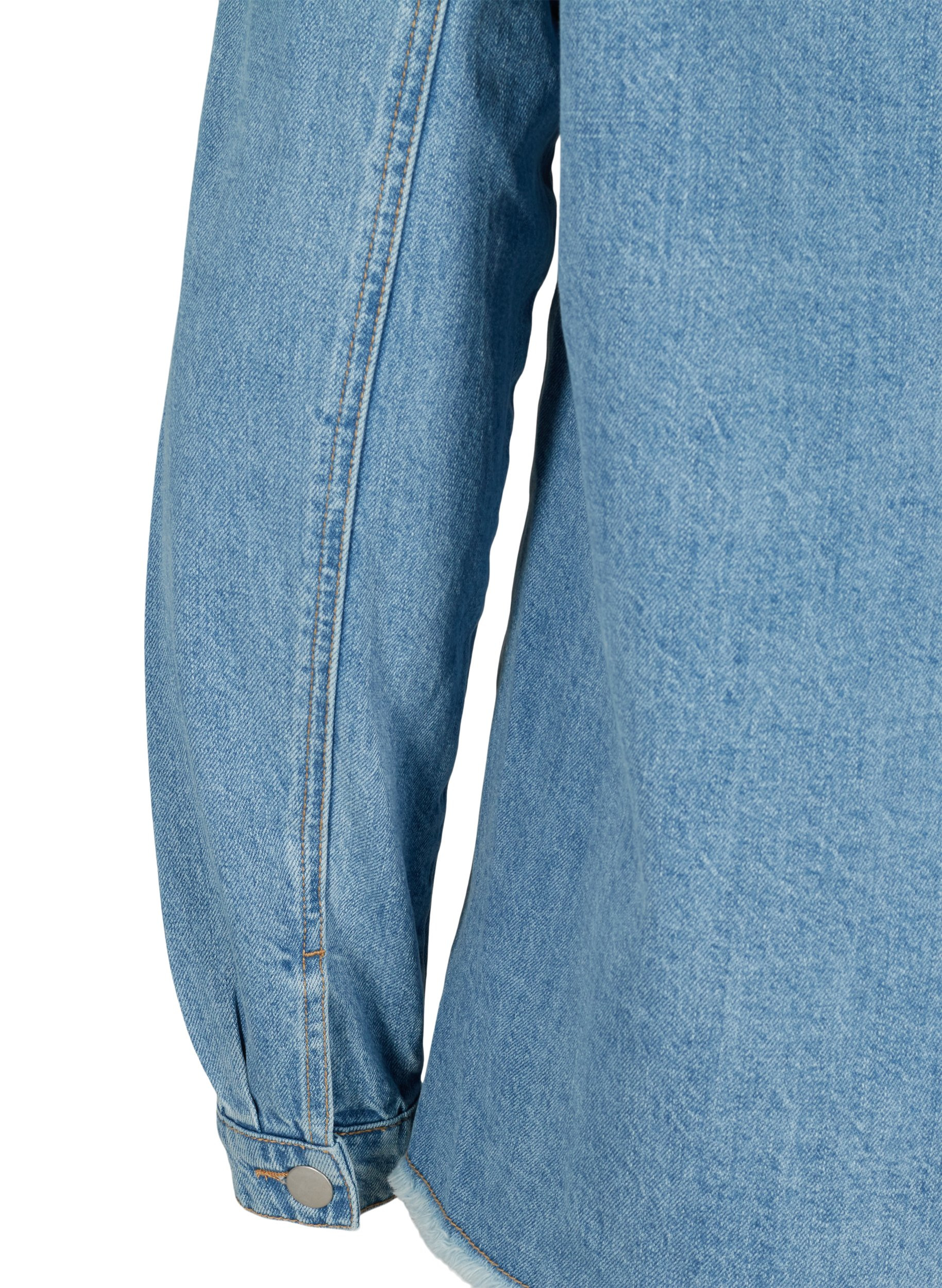 Jeansjacka med pärlor, Light blue denim, Packshot image number 3
