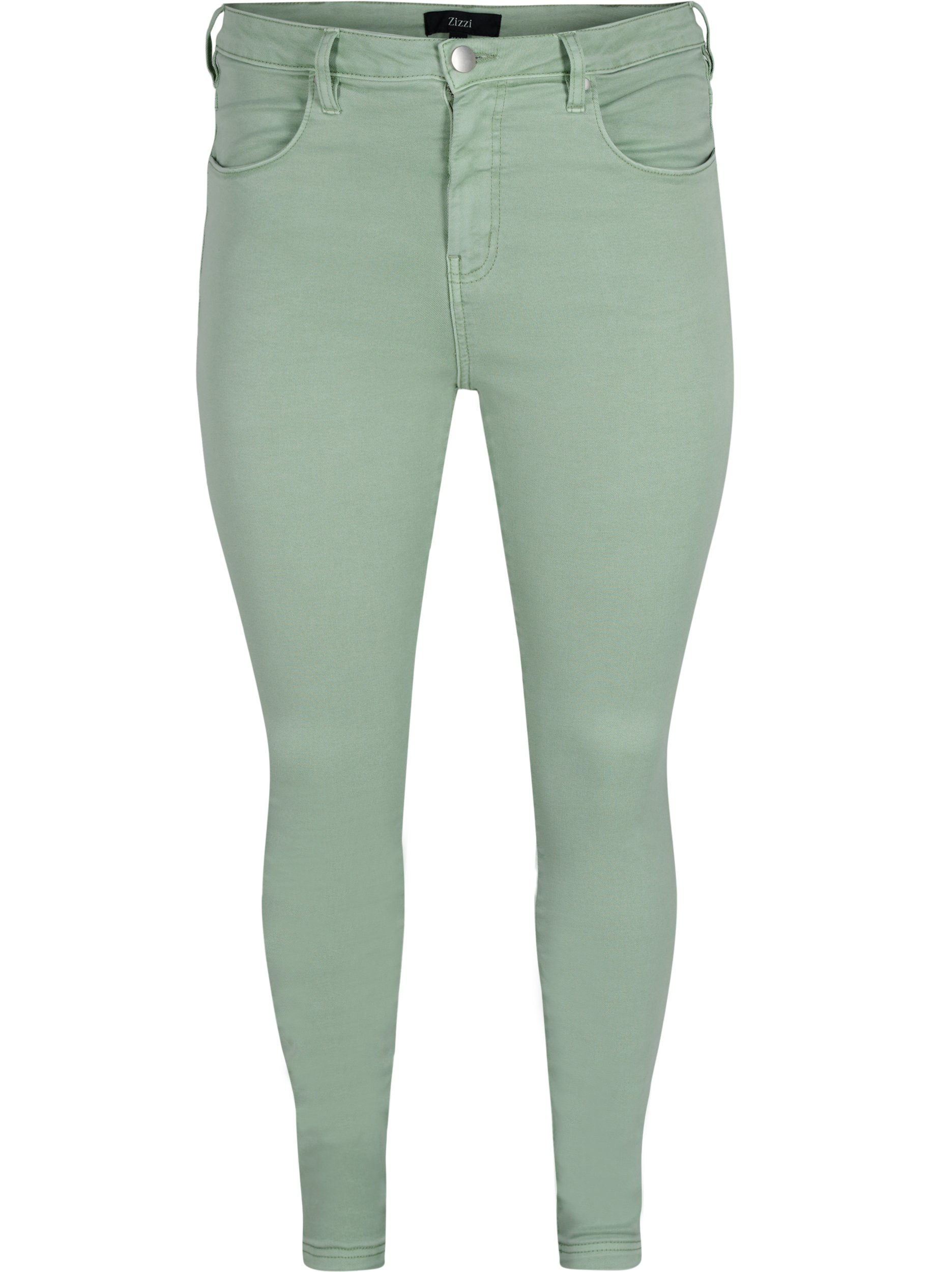 Super slim Amy jeans med hög midj, Frosty Green, Packshot image number 0