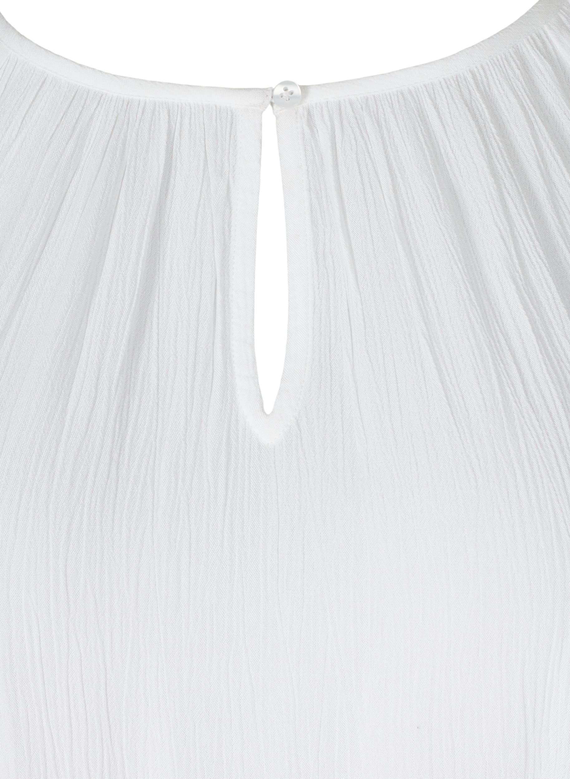 Viskostunika med 3/4 ärmar, Bright White, Packshot image number 2