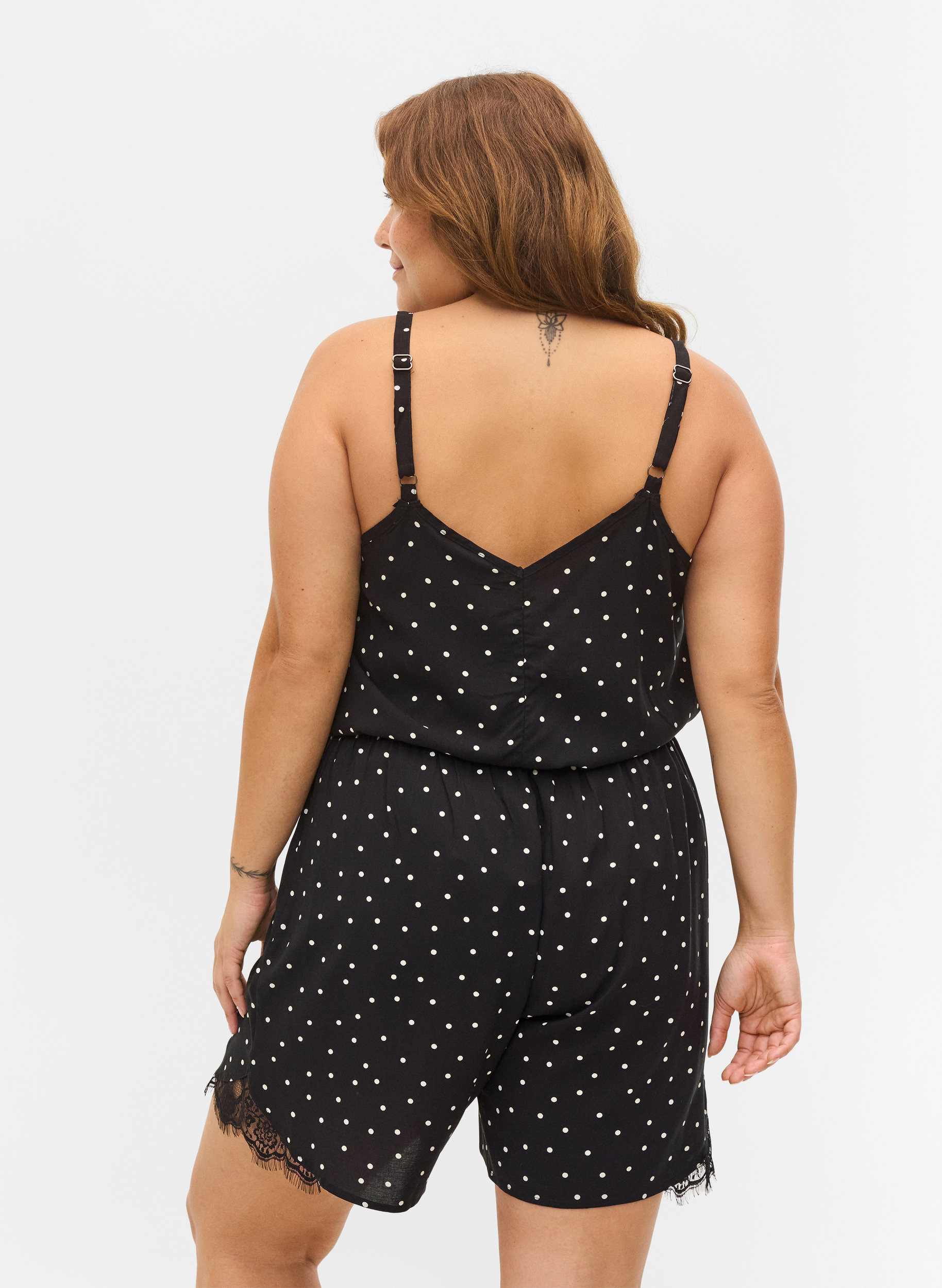 Prickiga nattshorts i viskos, Angora Dot, Model