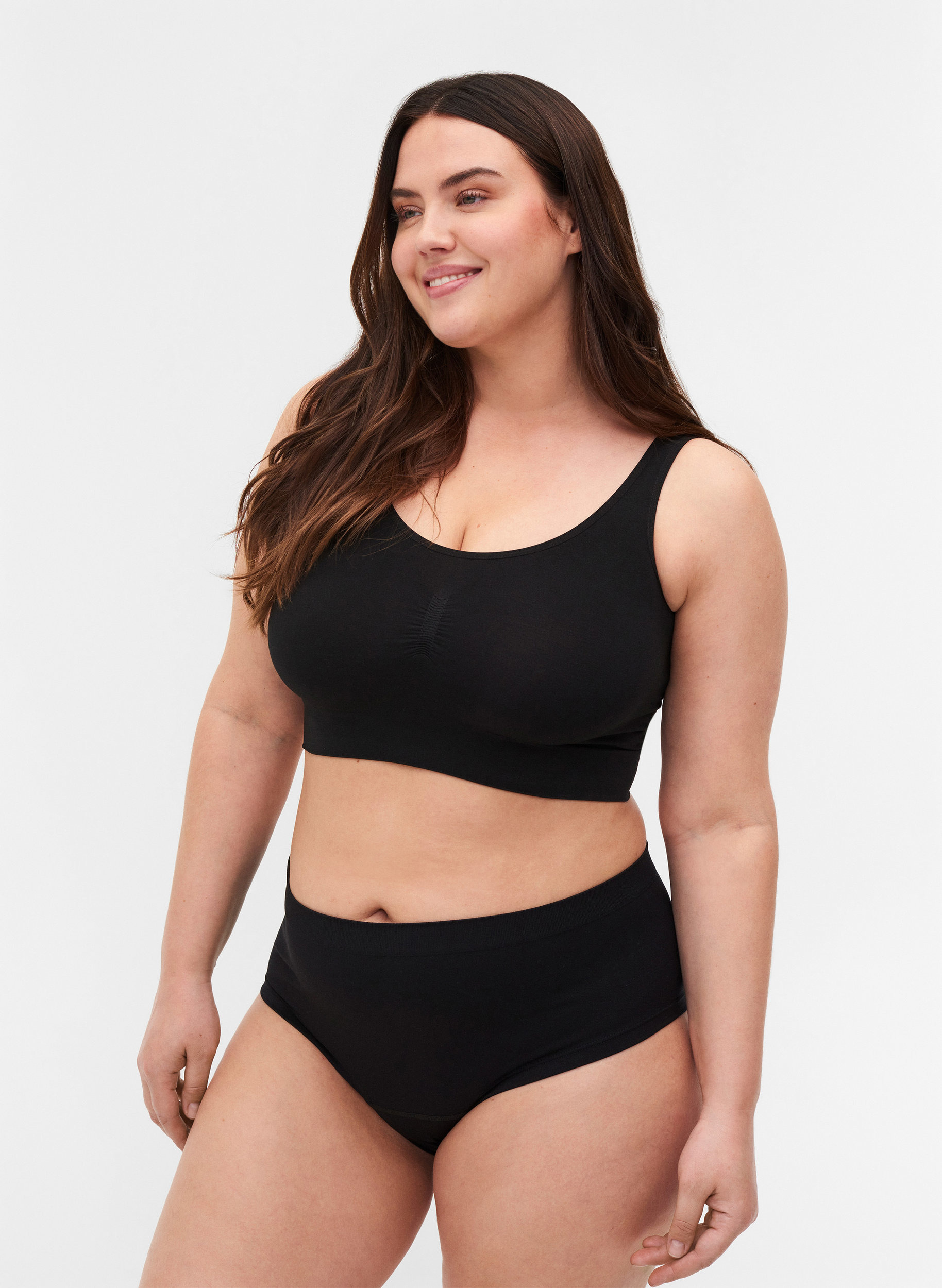 2-pack trosa i hipstermodell med normalhög midja, Black, Model