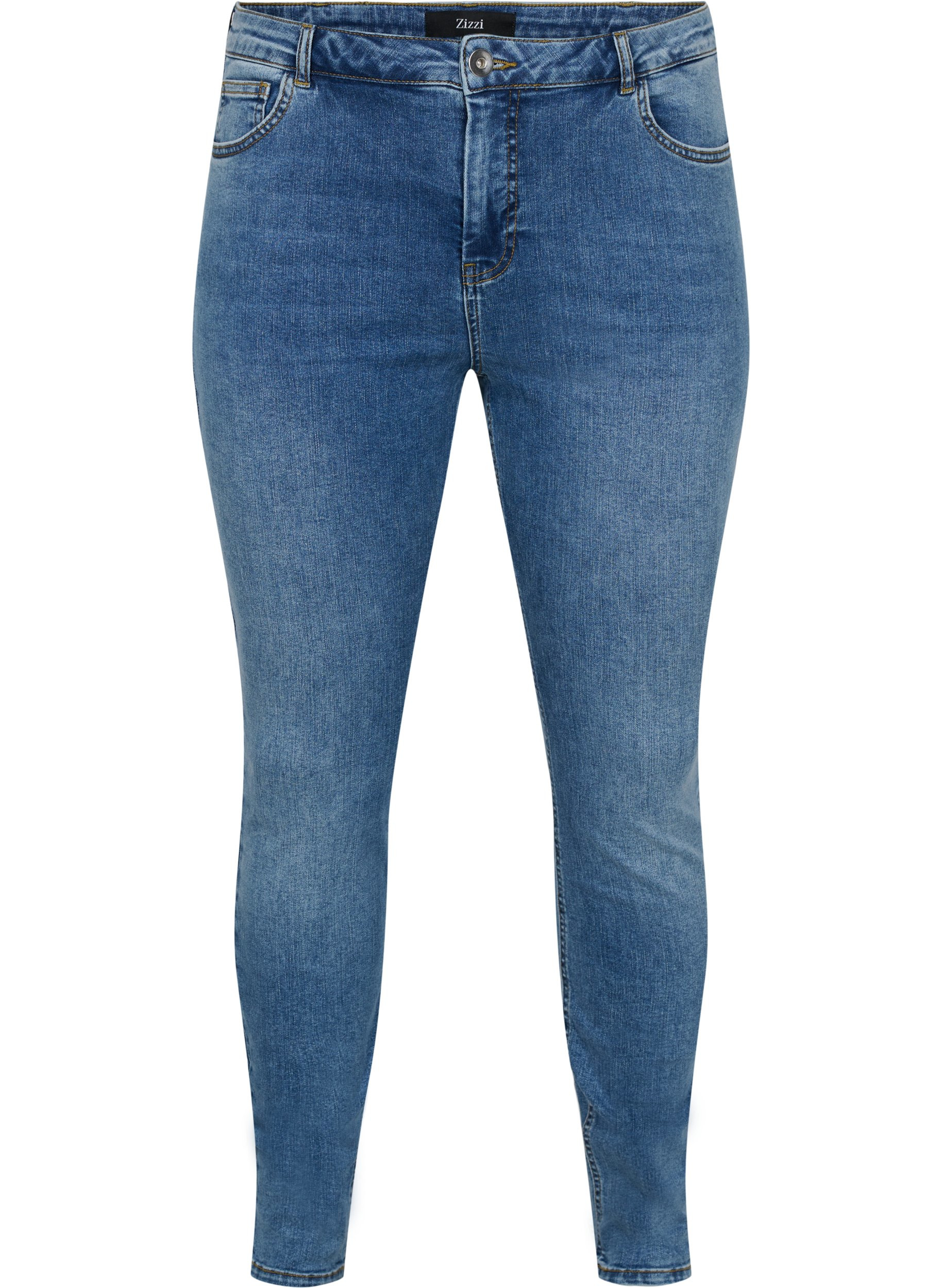 Super slim Amy jeans i bomullsblandning, Blue denim
