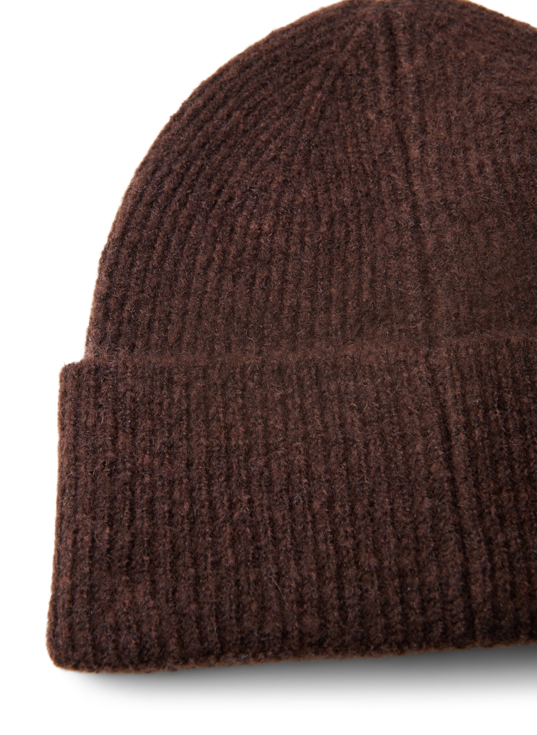 Stickad mössa med ull, Brown, Packshot image number 2