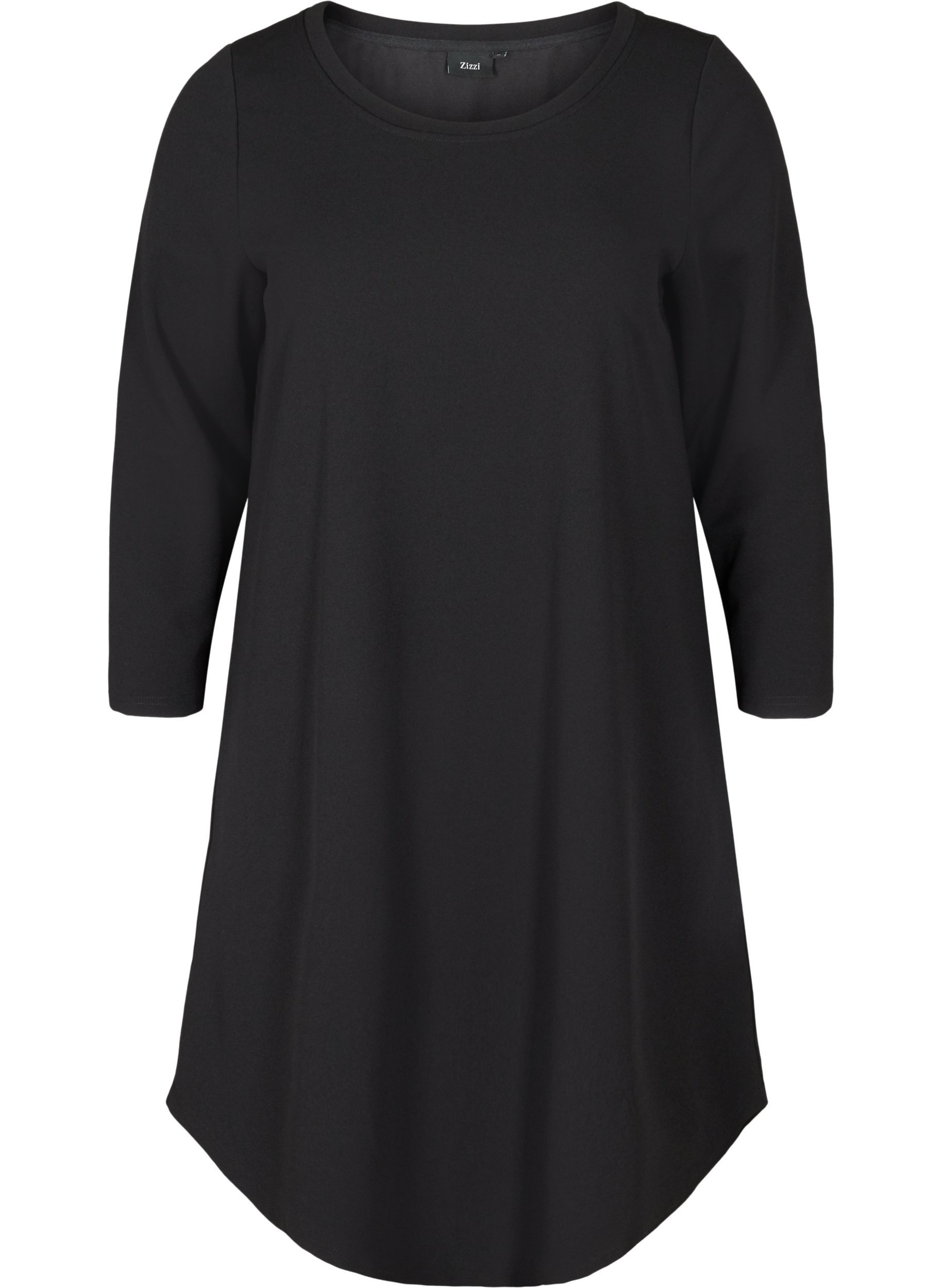 Enfärgad klänning med a-form, Black