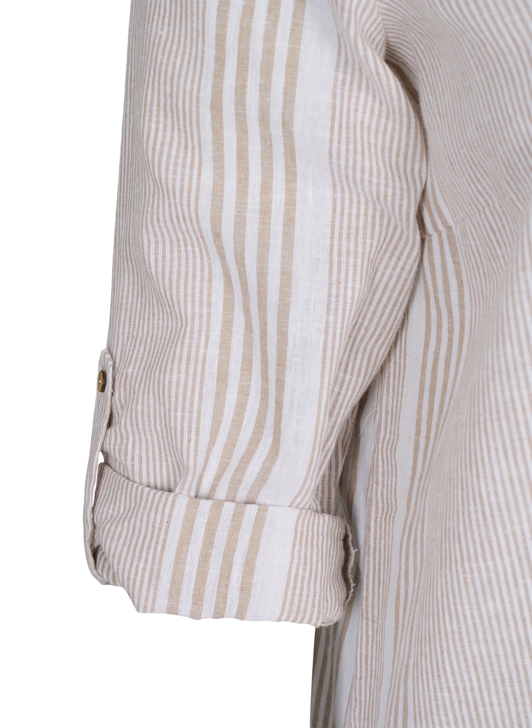 Klänning med v-ringning och krage, White Taupe Stripe, Packshot image number 3