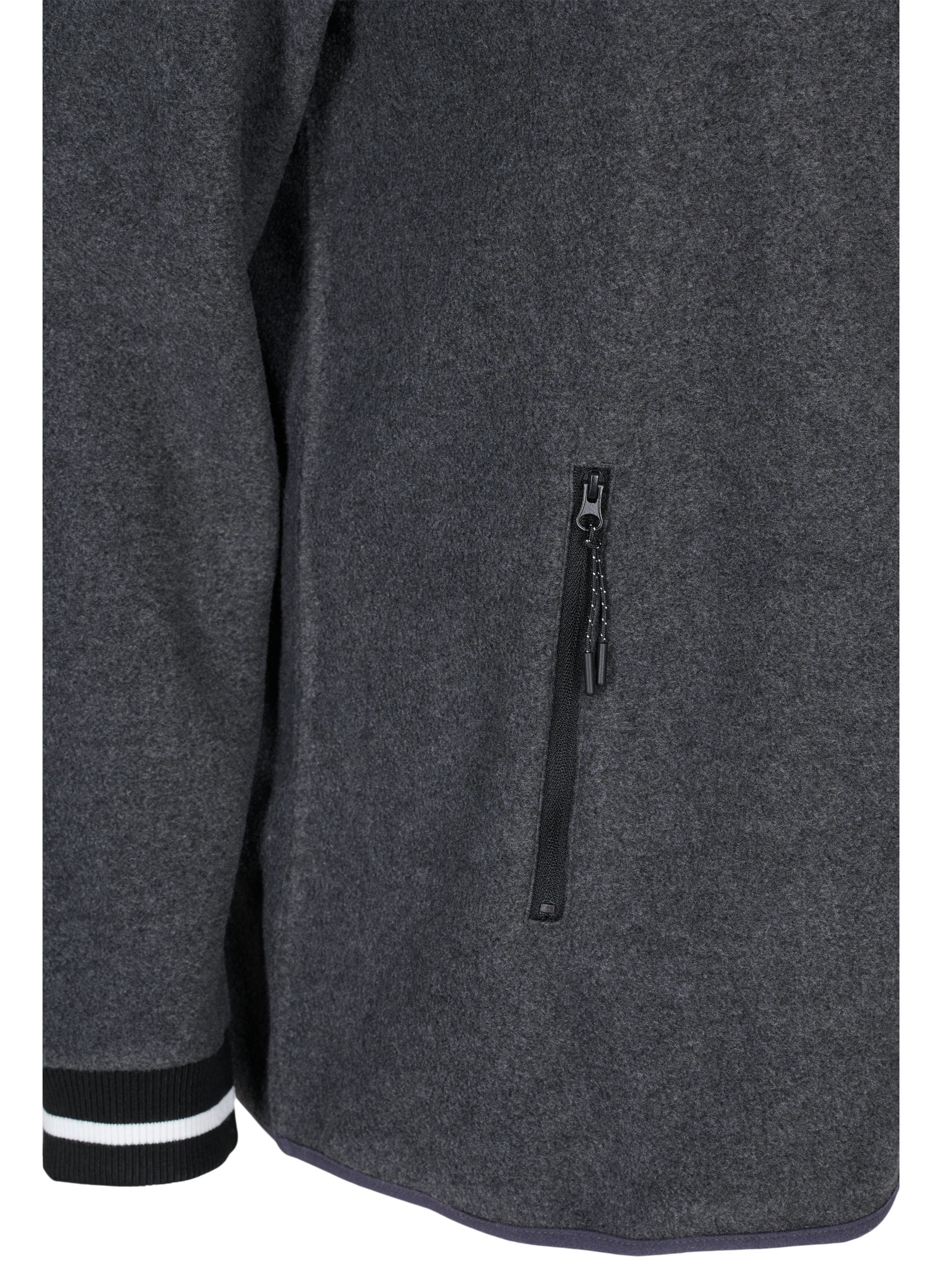 Sportjacka med hög krage och fickor, Dark Grey Melange, Packshot image number 3